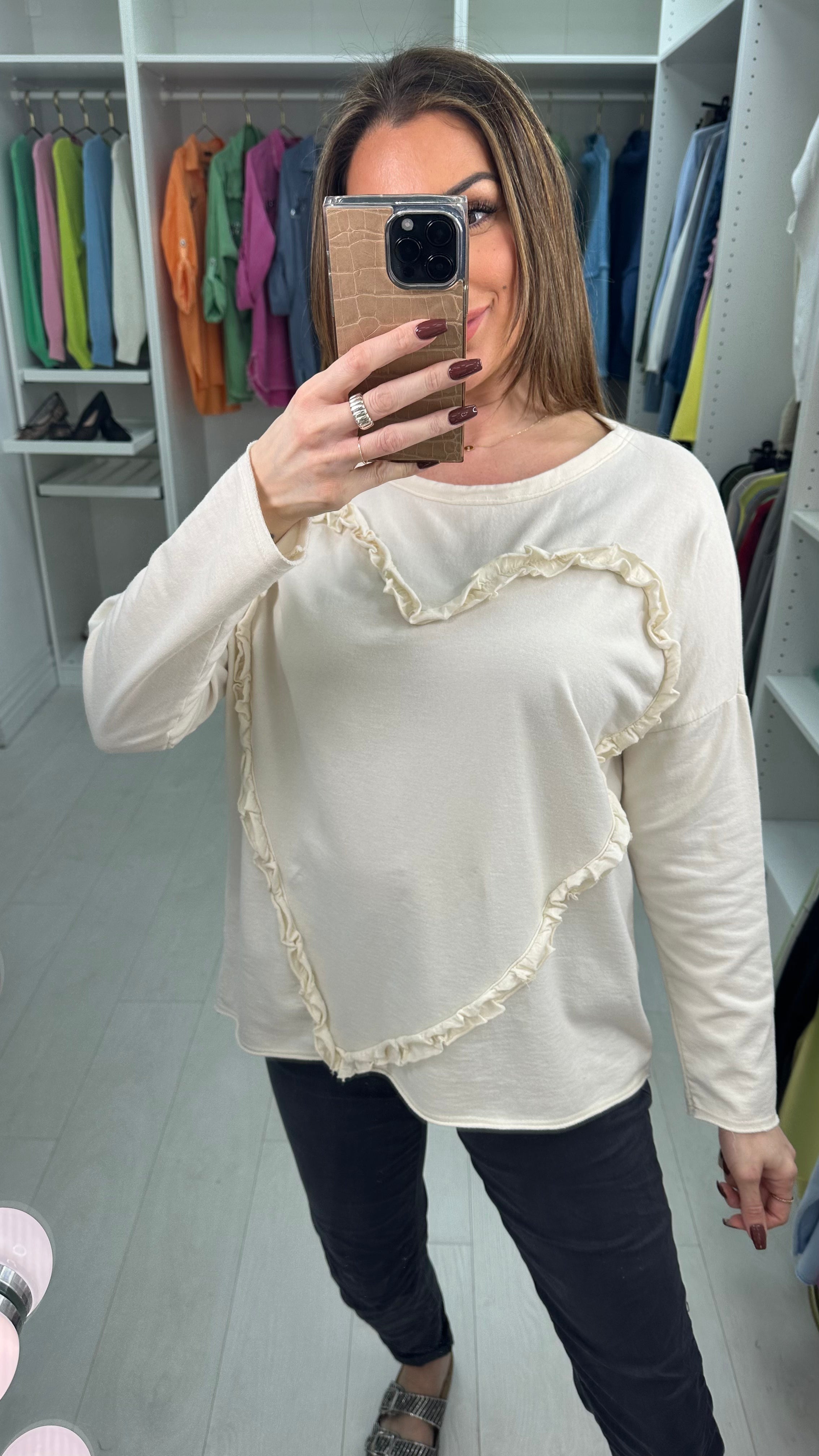 Amisha Ruffle Heart Detail Top