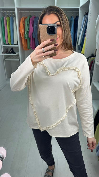 Amisha Ruffle Heart Detail Top