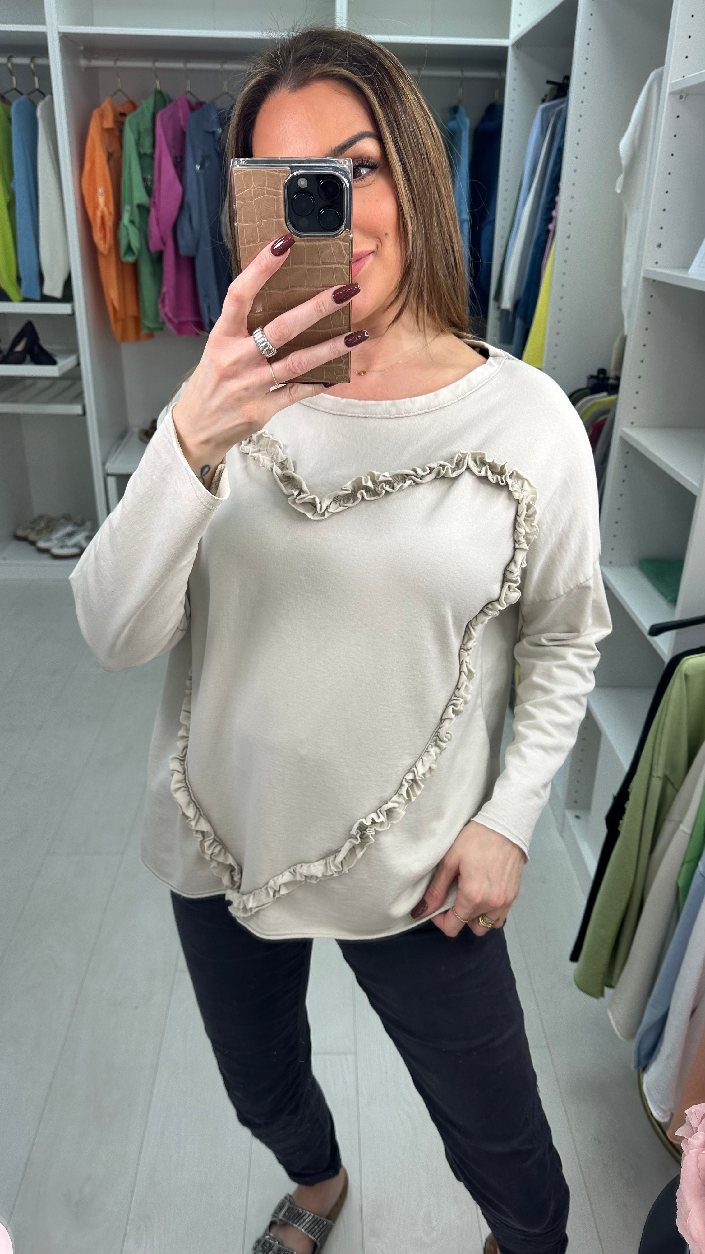 Amisha Ruffle Heart Detail Top