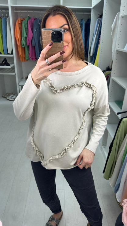 Amisha Ruffle Heart Detail Top