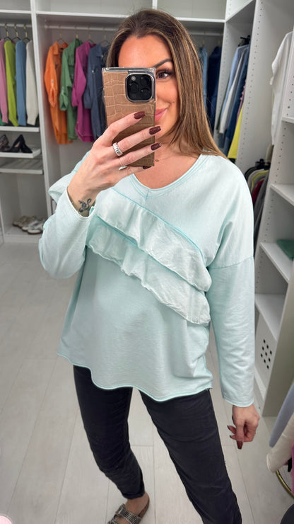 Marianna Plain Ruffle Detail top
