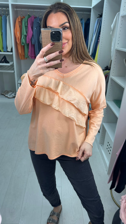 Marianna Plain Ruffle Detail top