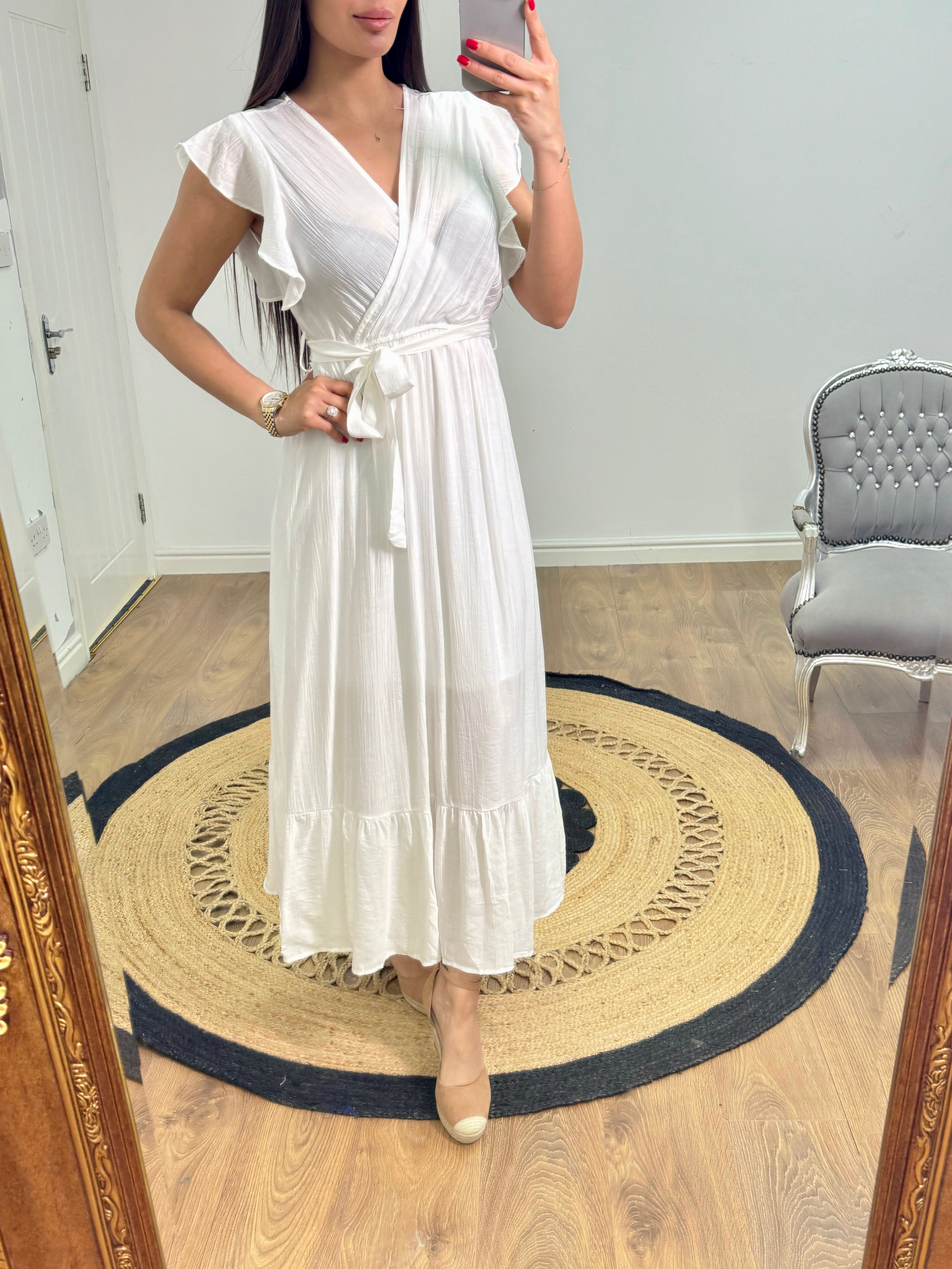 Samael Long Plain Flared Cut Dress