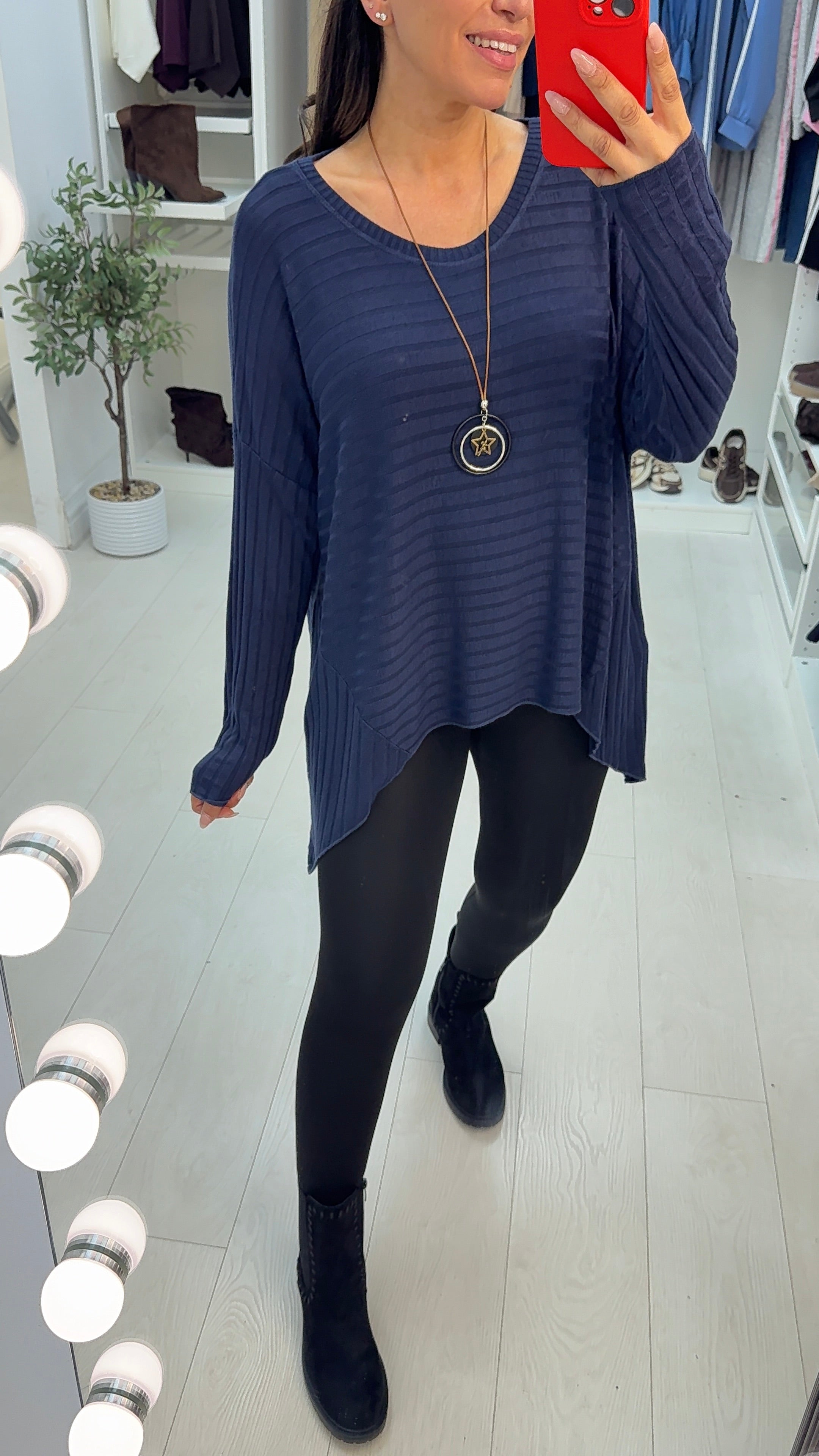 Akira Plain Asymmetric Thin Knit Top