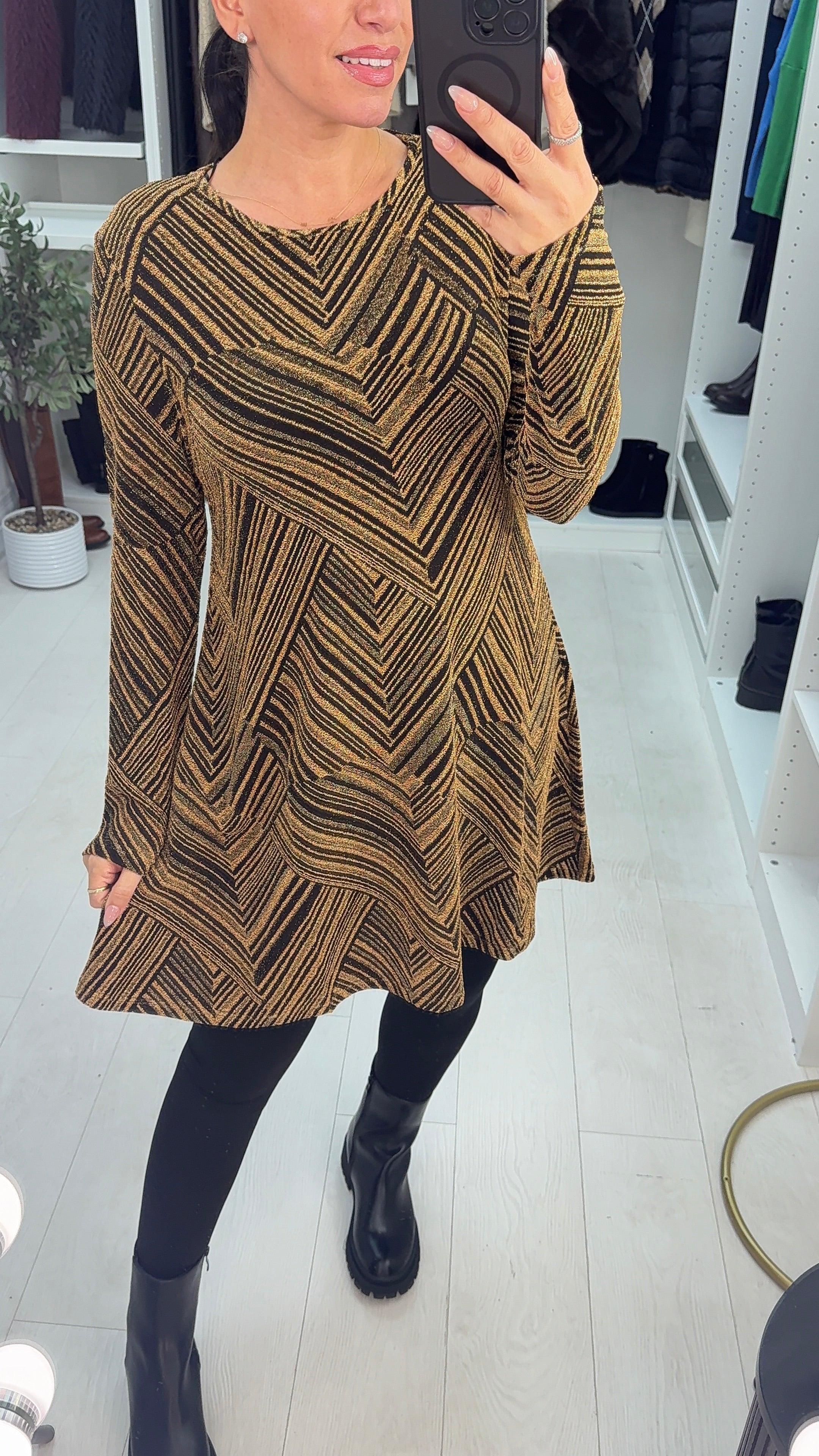 Dilla Lurex Detail Midi Dress