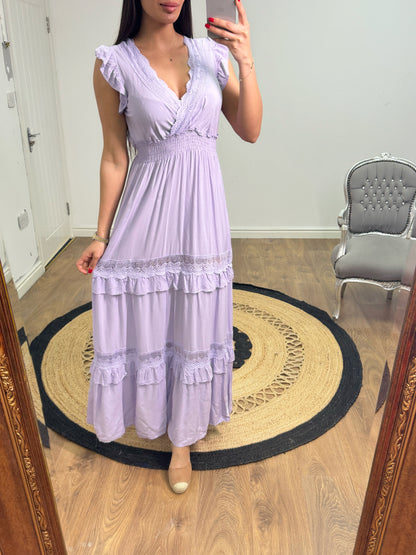 Silvana Crochet Detailed Frill Summer Dress