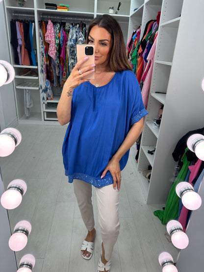 Nadina Oversized Sequin Hem Top