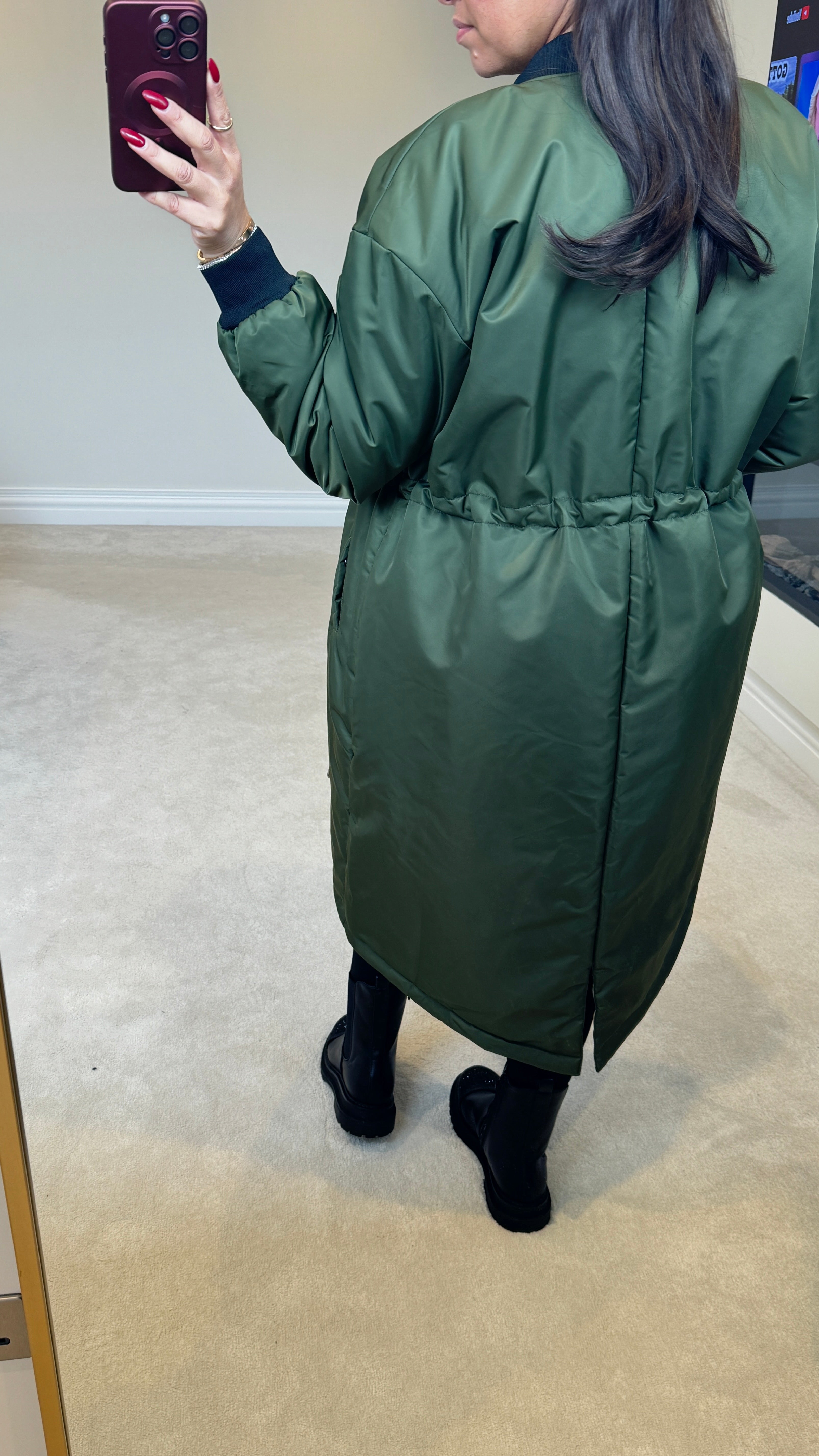 Kathryn Reversible Oversized Longline Bomber Jacket