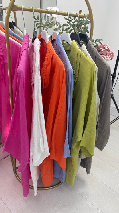 Zora Plain Zip Front Lightweight Linen Jacket