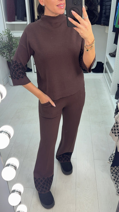 Clara Embroidered Hem Loungewear Set