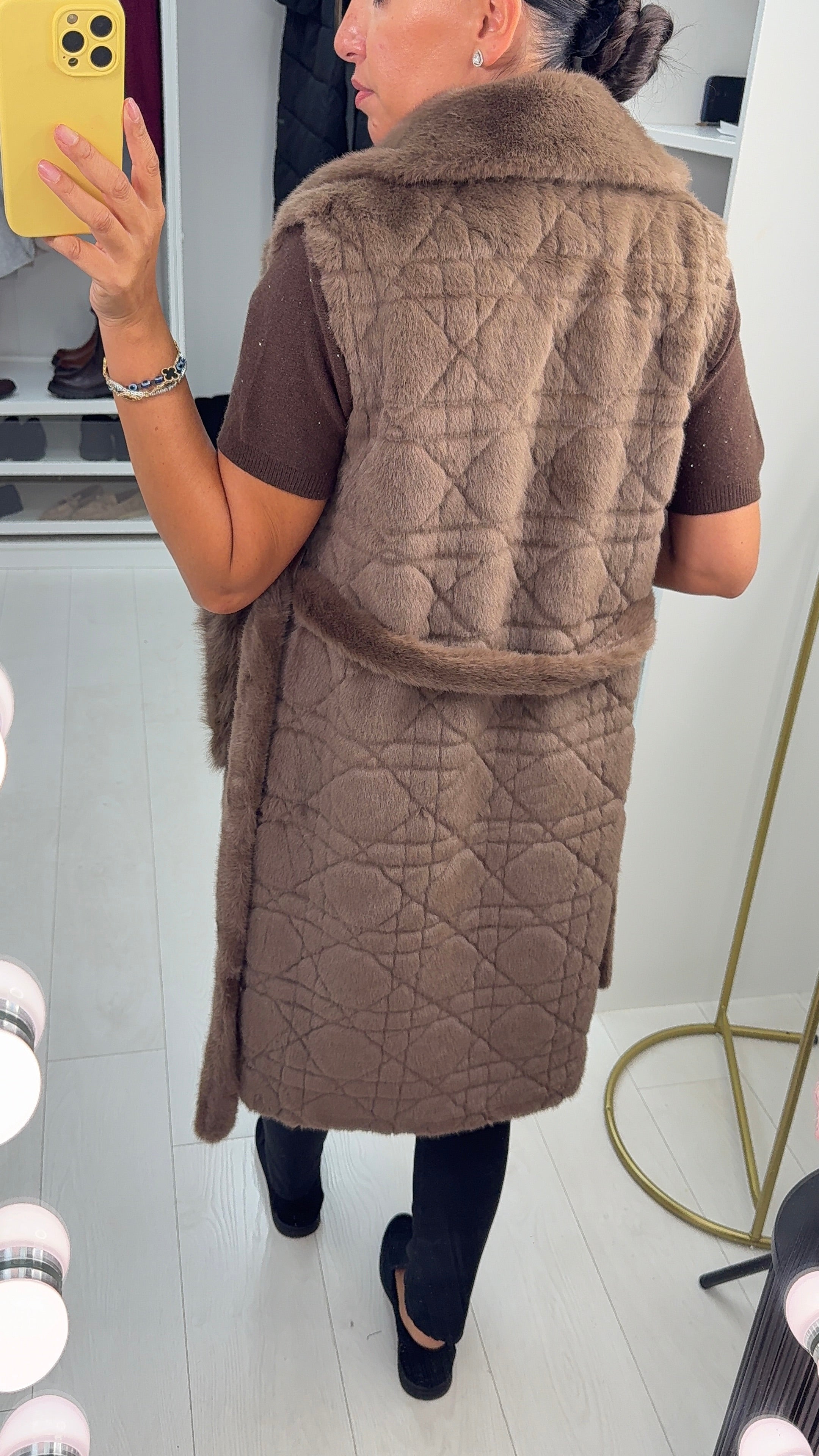 Milagros Faux Fur Belted Gilet