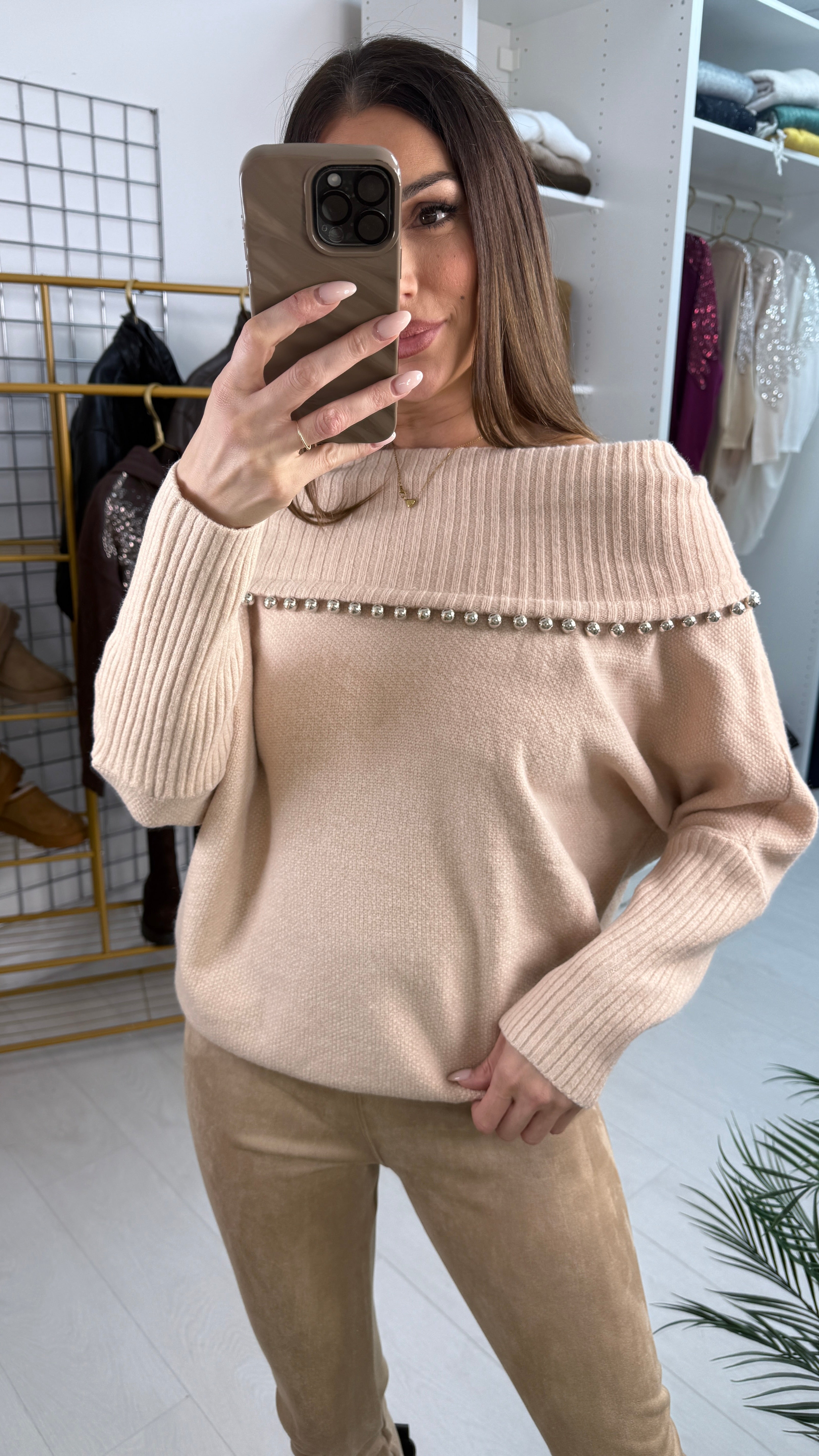 Hally Silver Ball Embellished Jumper