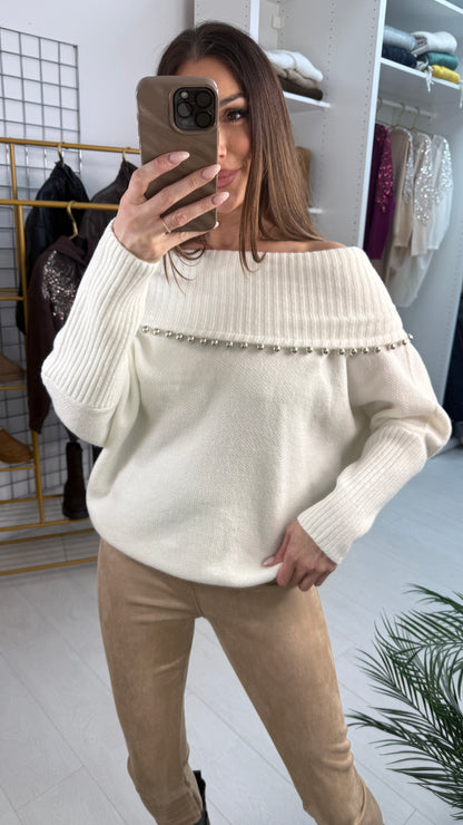 Hally Silver Ball Embellished Jumper