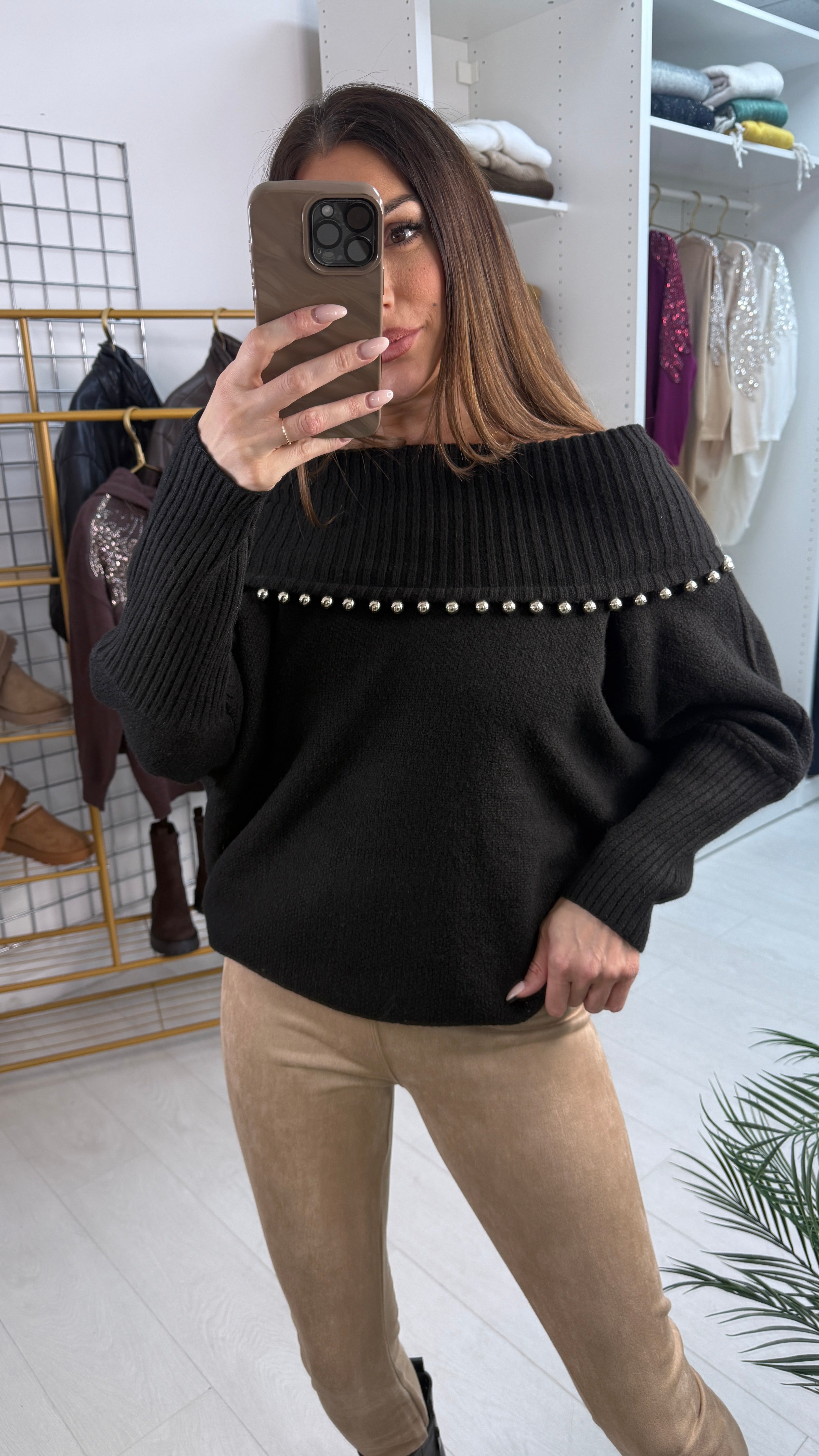 Hally Silver Ball Embellished Jumper