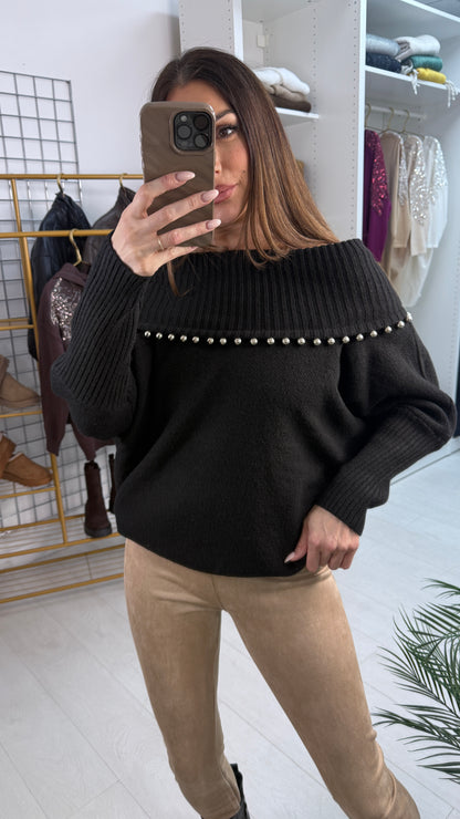 Hally Silver Ball Embellished Jumper