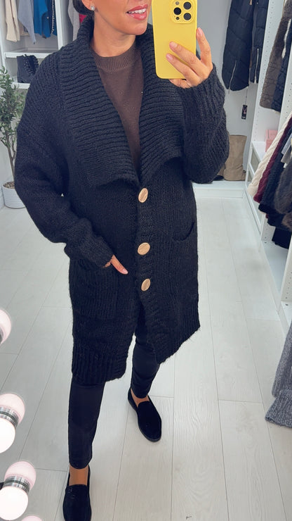 Reyna Super Soft Button Closure Longline Cardigan