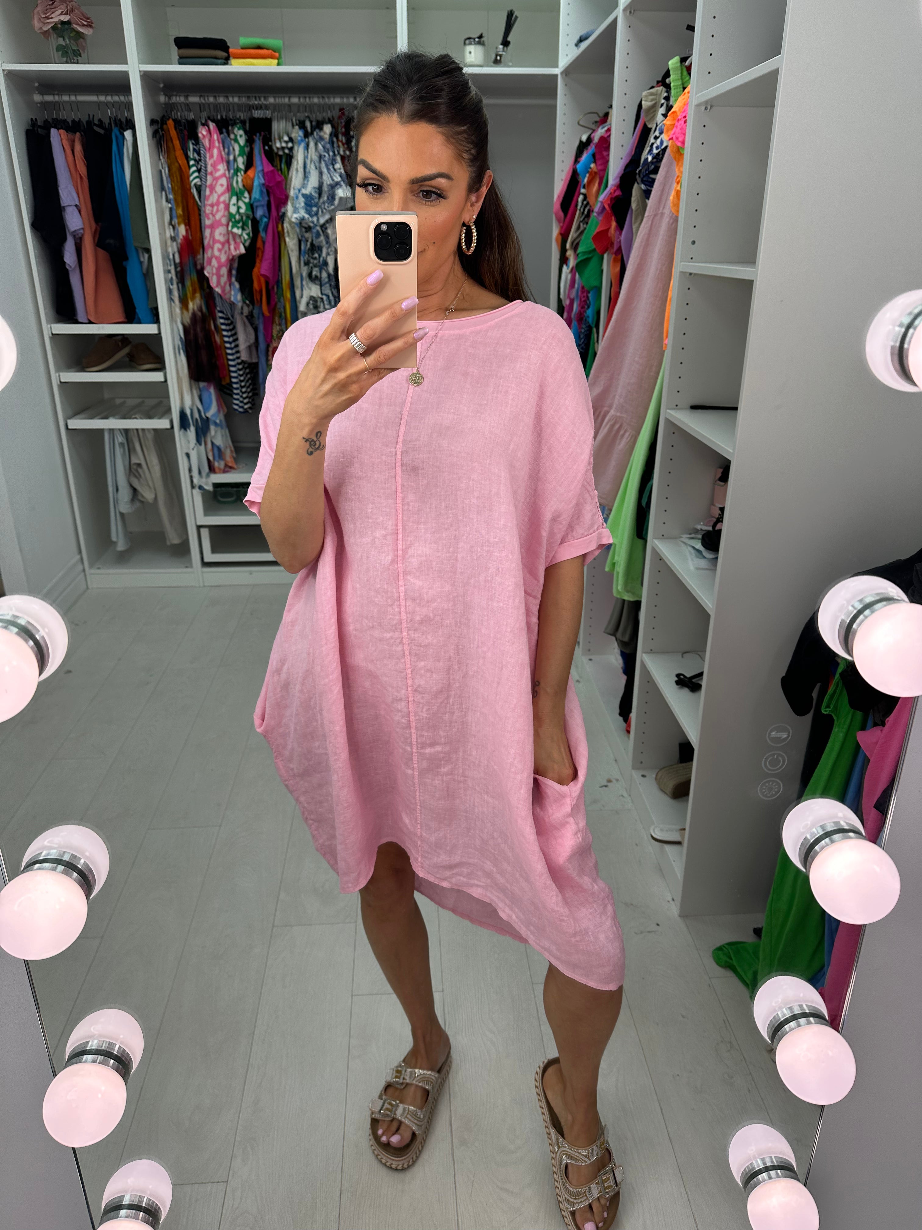 Leocadia Oversized Linen Midi Dress