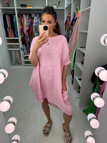 Leocadia Oversized Linen Midi Dress