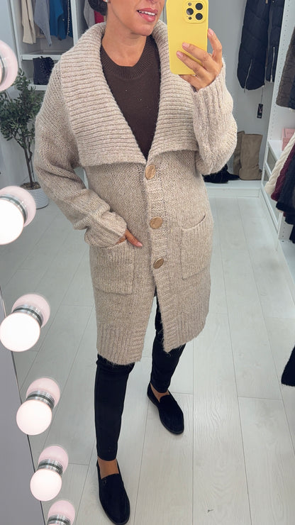 Reyna Super Soft Button Closure Longline Cardigan