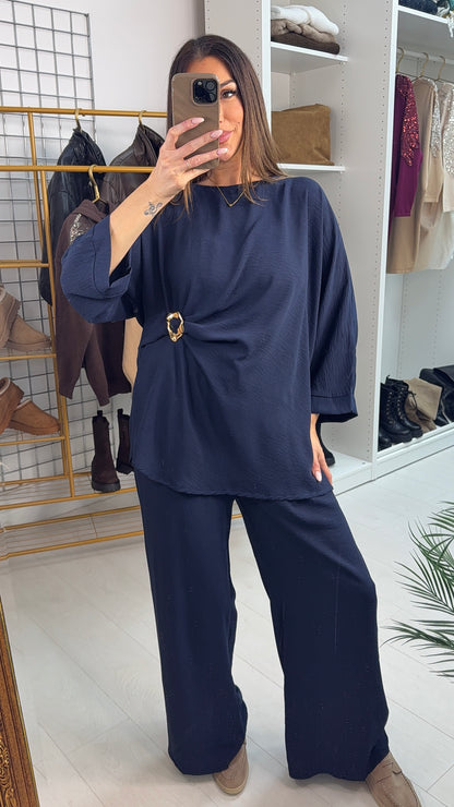 Harlee Plain Buckle Detail Loose Fit Co-Ord Set