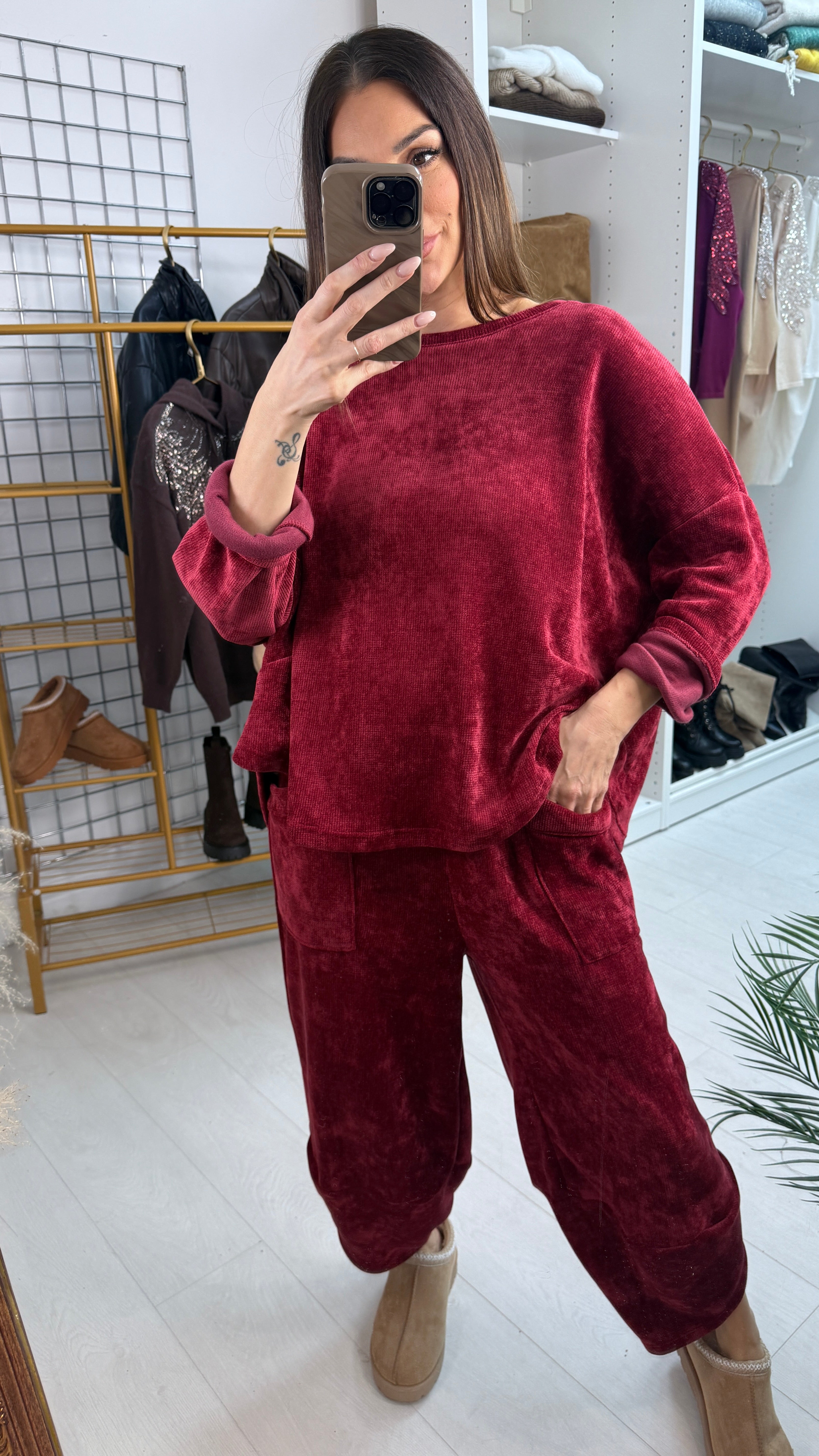 Zella Plain Corduroy Loose Fit Co-Ord Set