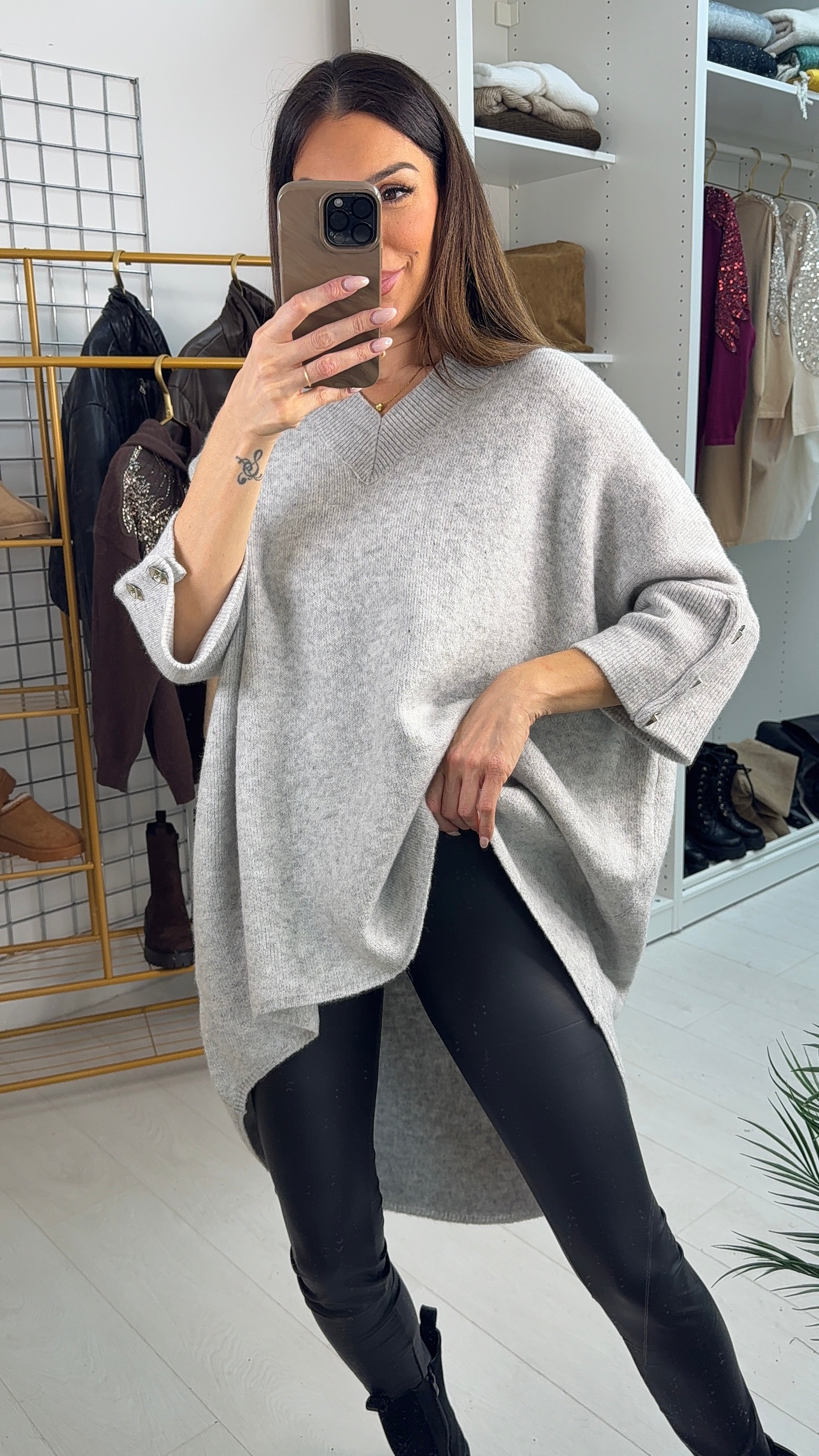 Lauretta Super Soft Button Detail Longline Jumper