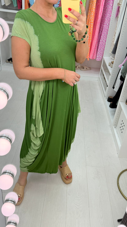 Mooma Oversized Tie Dye Drape Side Knot Dress