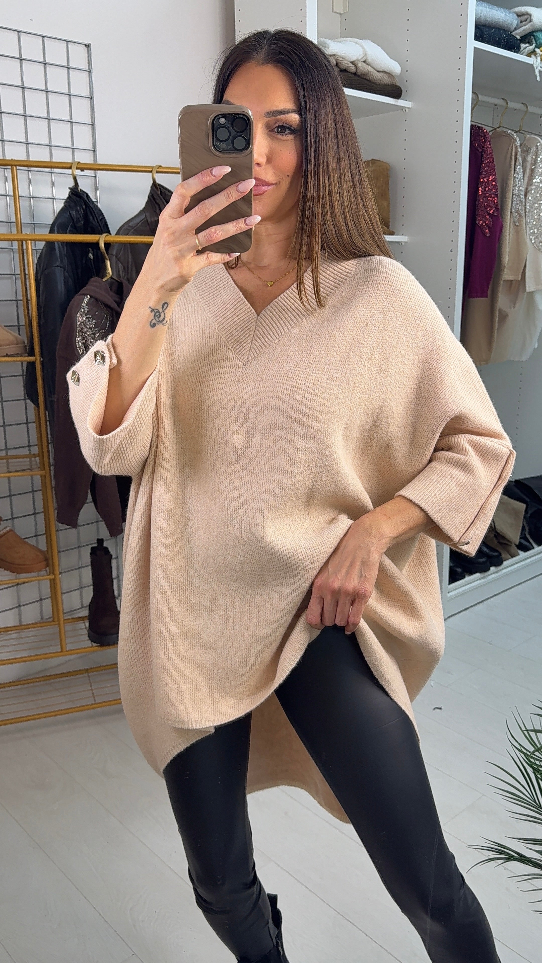 Lauretta Super Soft Button Detail Longline Jumper