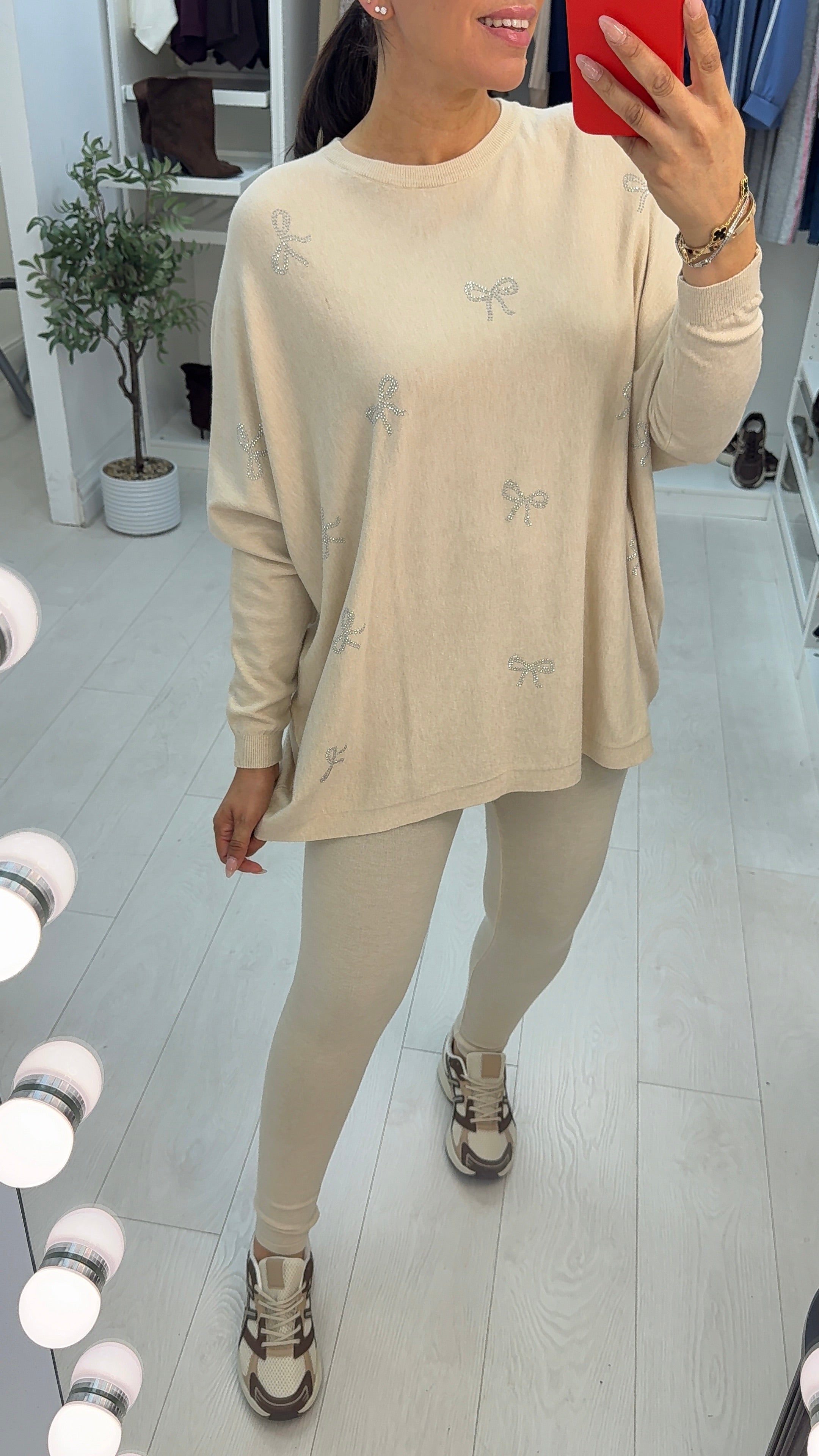 Yamira Bow Embellished Loungewear Set