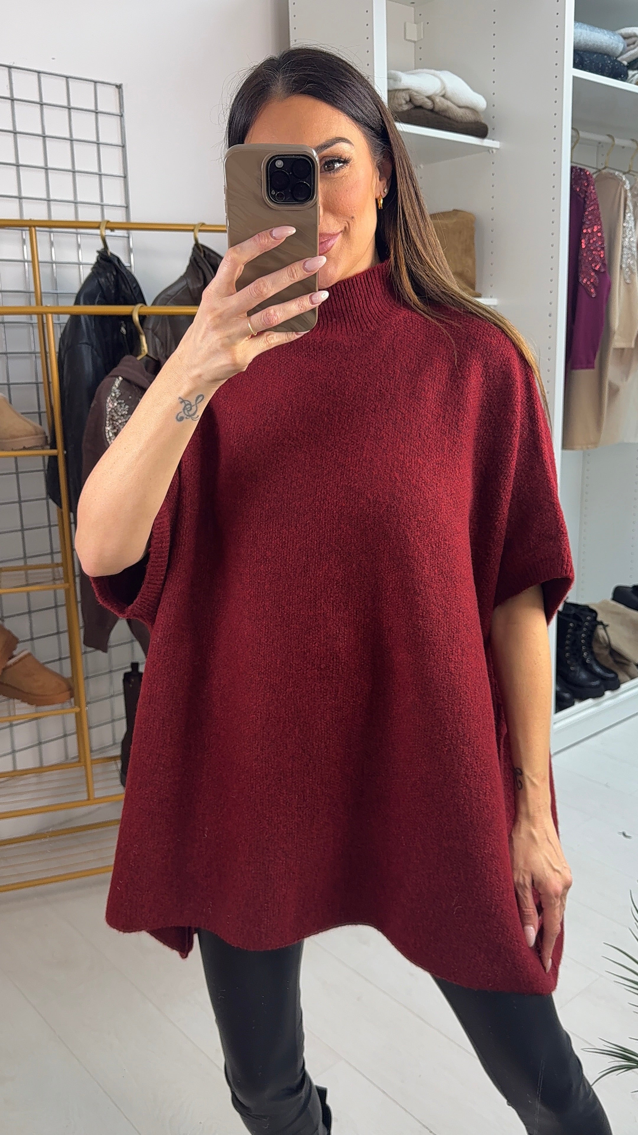 Shelbie Plain High Neck Oversized Jumper
