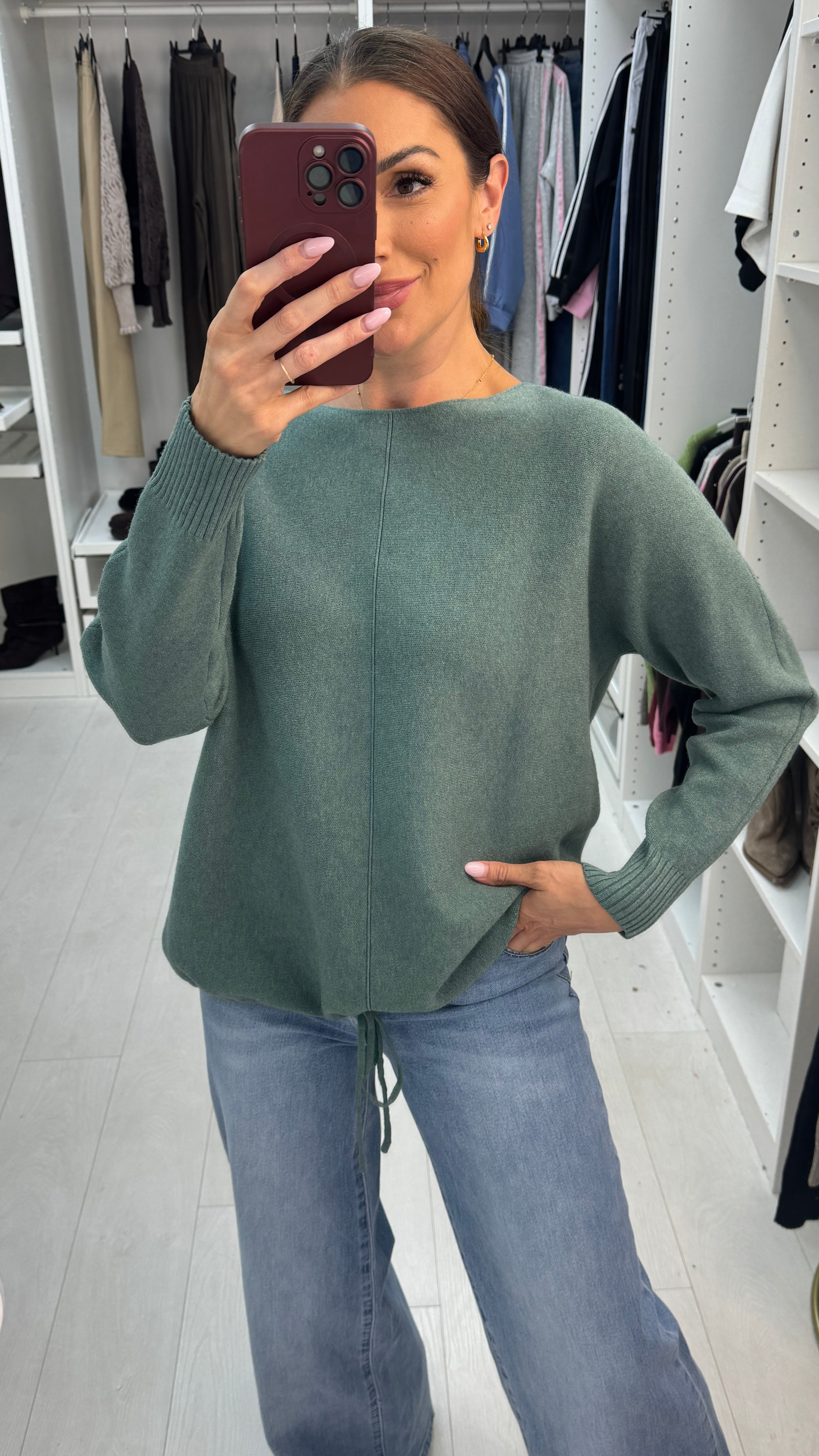 Wyona Plain Drawstring Hem Jumper