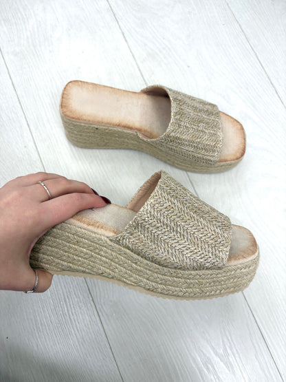 Cybil Woven Platform Mules