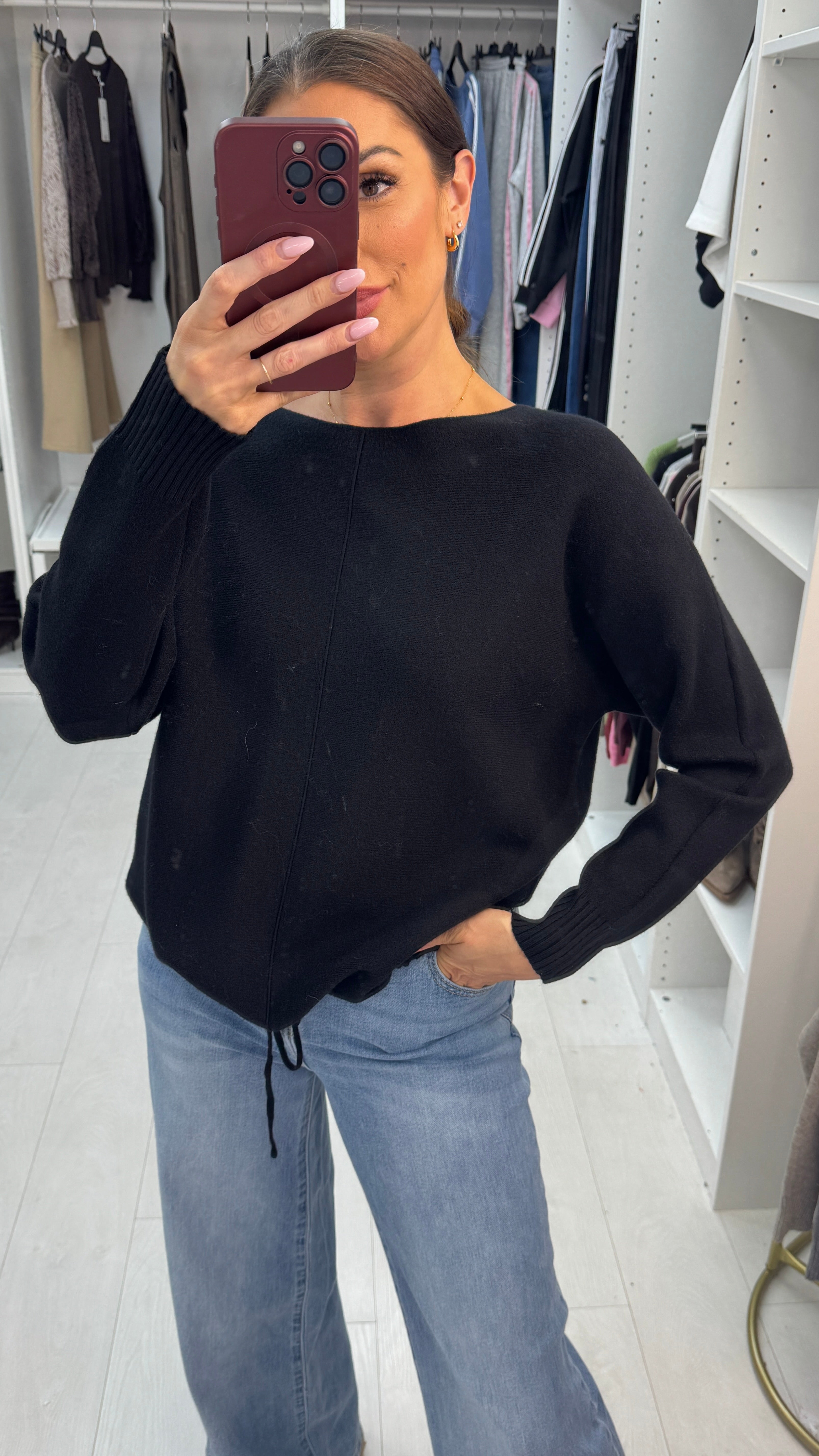 Wyona Plain Drawstring Hem Jumper