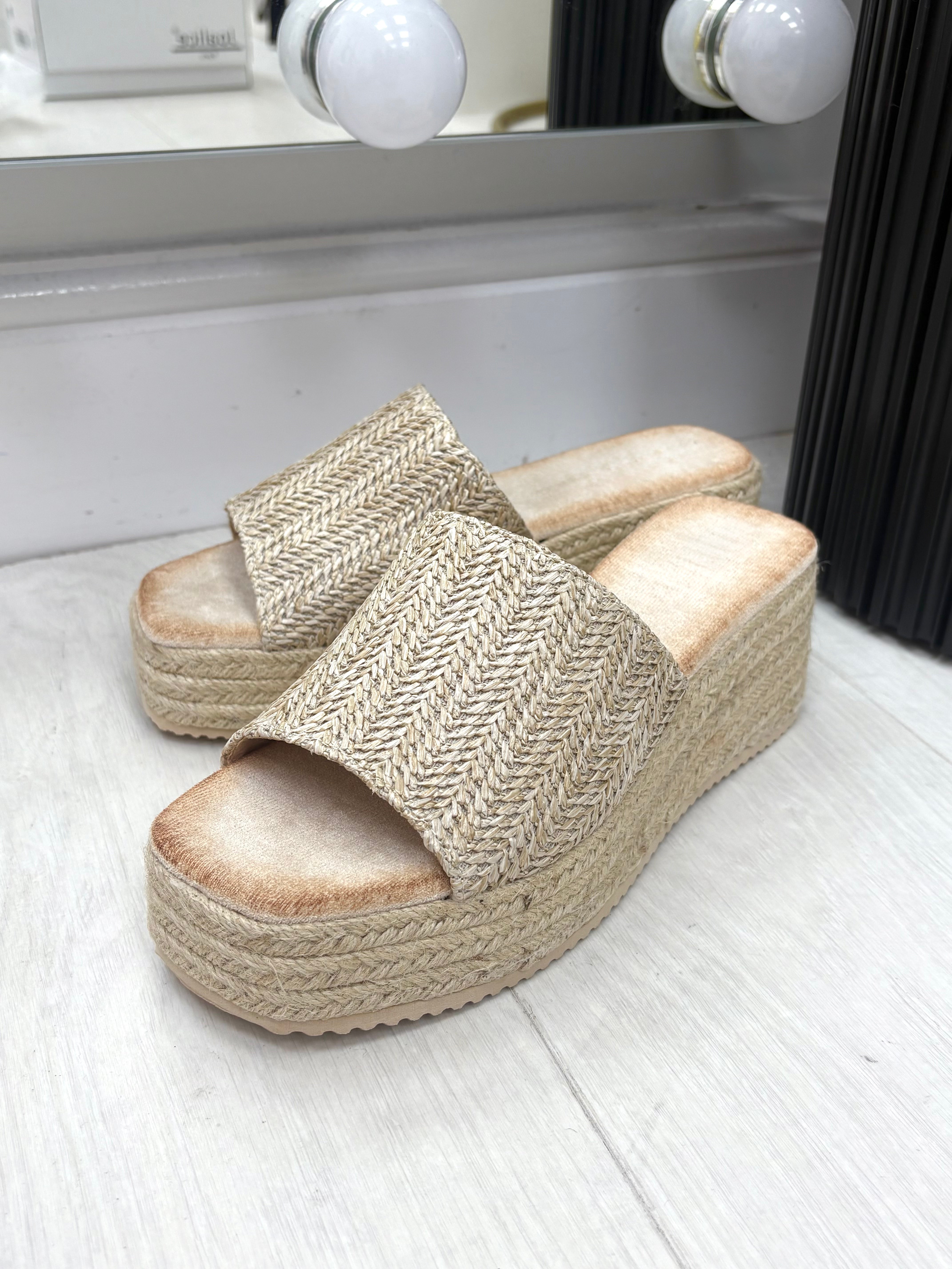 Cybil Woven Platform Mules
