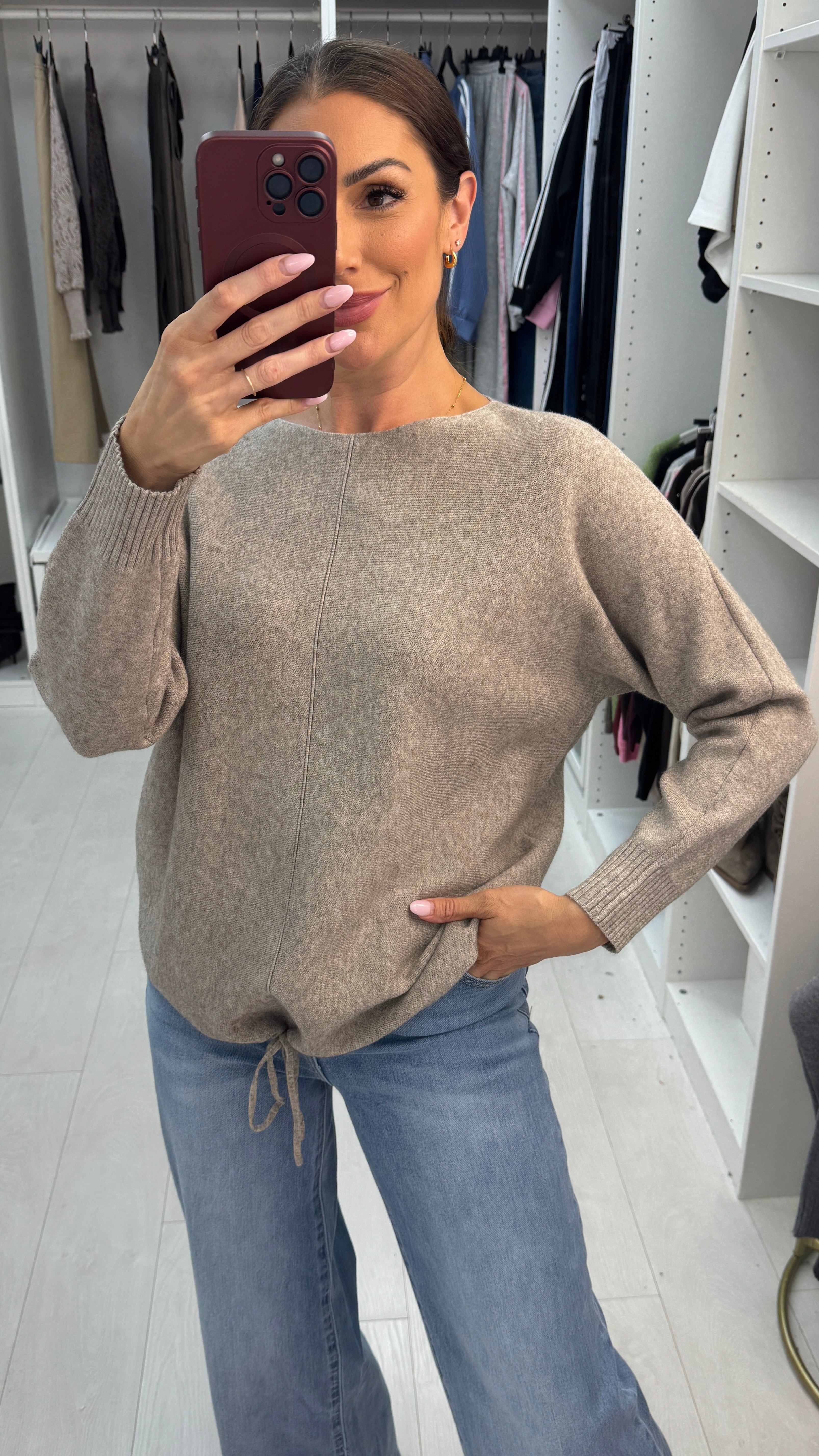 Wyona Plain Drawstring Hem Jumper