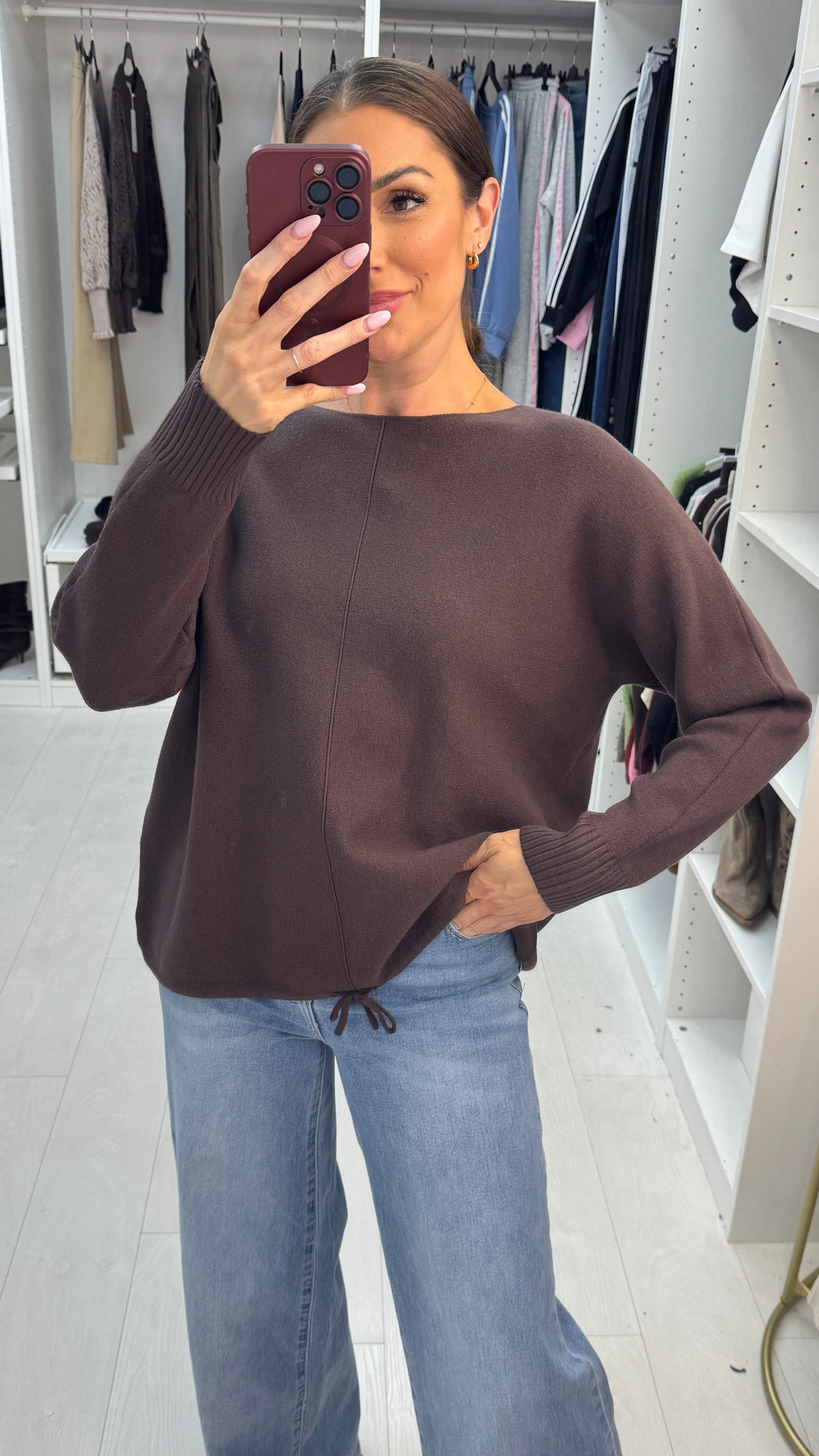 Wyona Plain Drawstring Hem Jumper