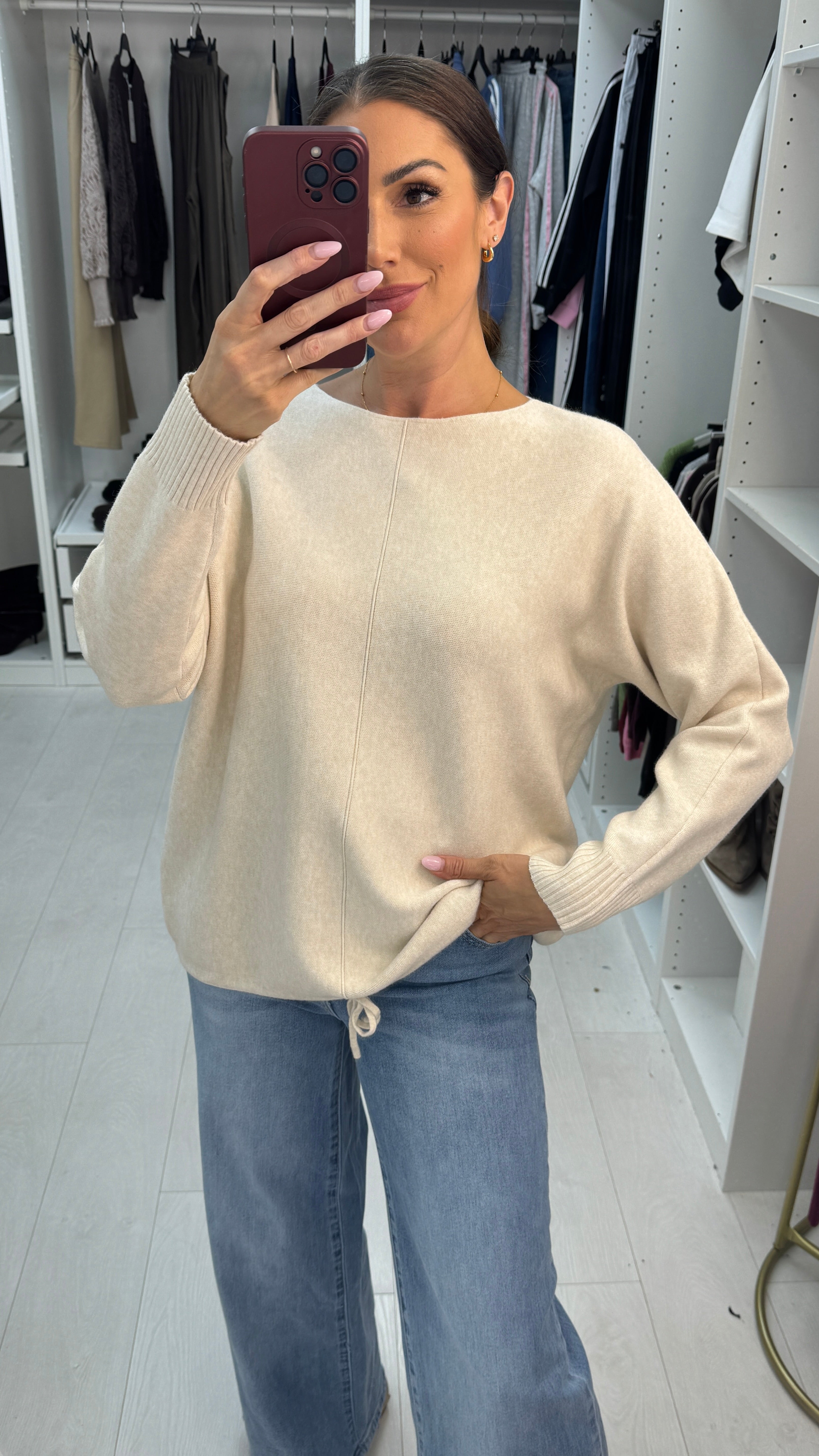 Wyona Plain Drawstring Hem Jumper