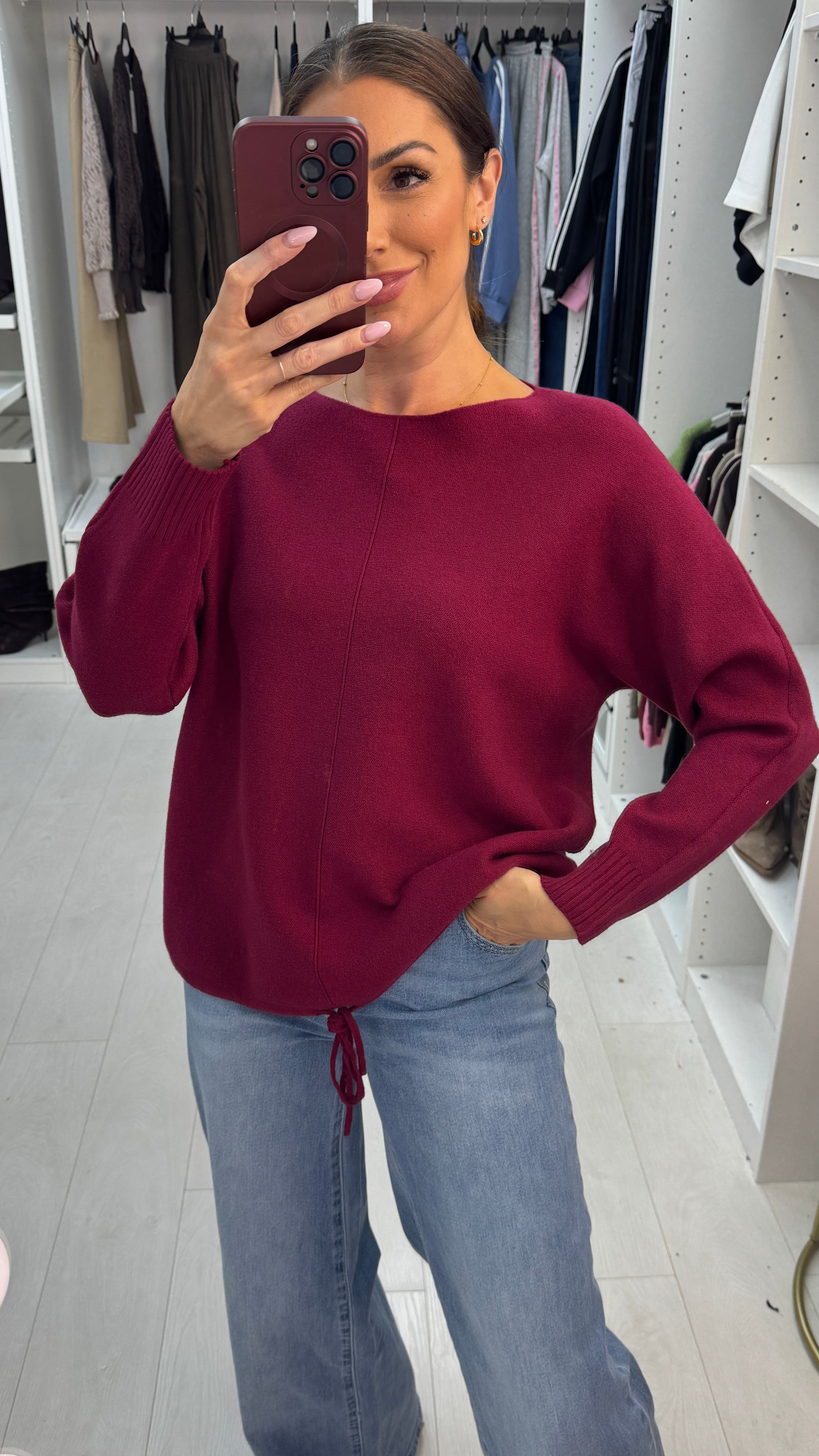 Wyona Plain Drawstring Hem Jumper