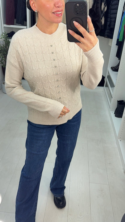 Elsey Plain Diamante Embellished Knit Jumper