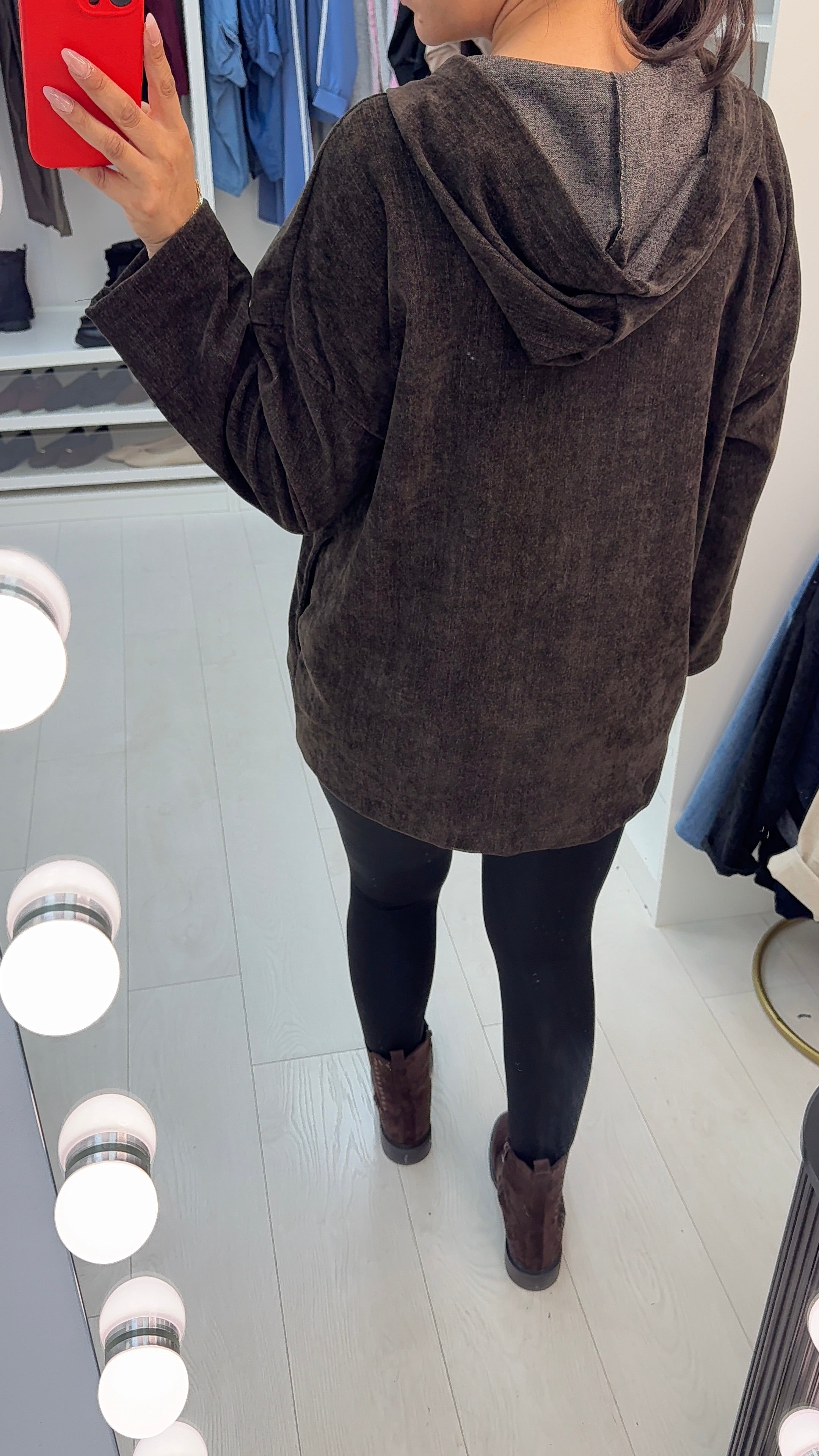Cecily Plain Lightweight Zip Front Hooded Jacket