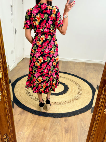 Renate Floral Print Wrap Effect Dress