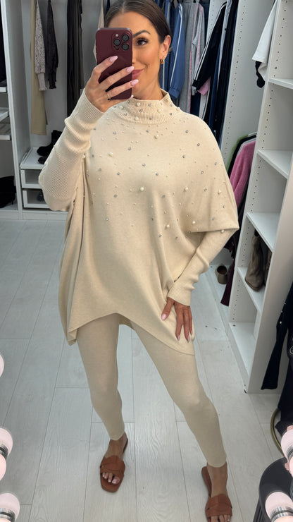 Bobby Pearl Embellished Loungewear Set