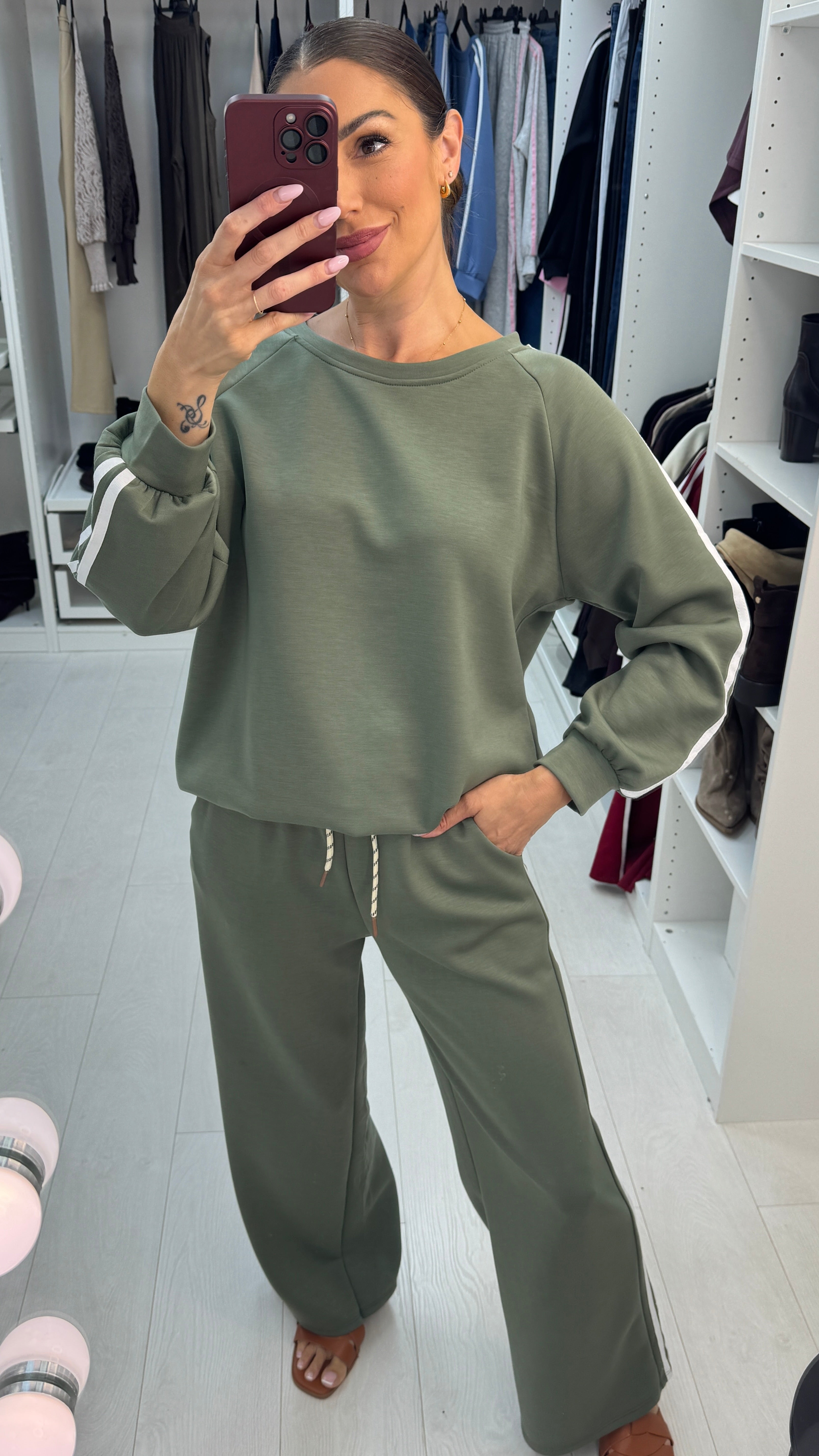 Vineta Long Sleeve Side Stripe Detailed Loungewear Set