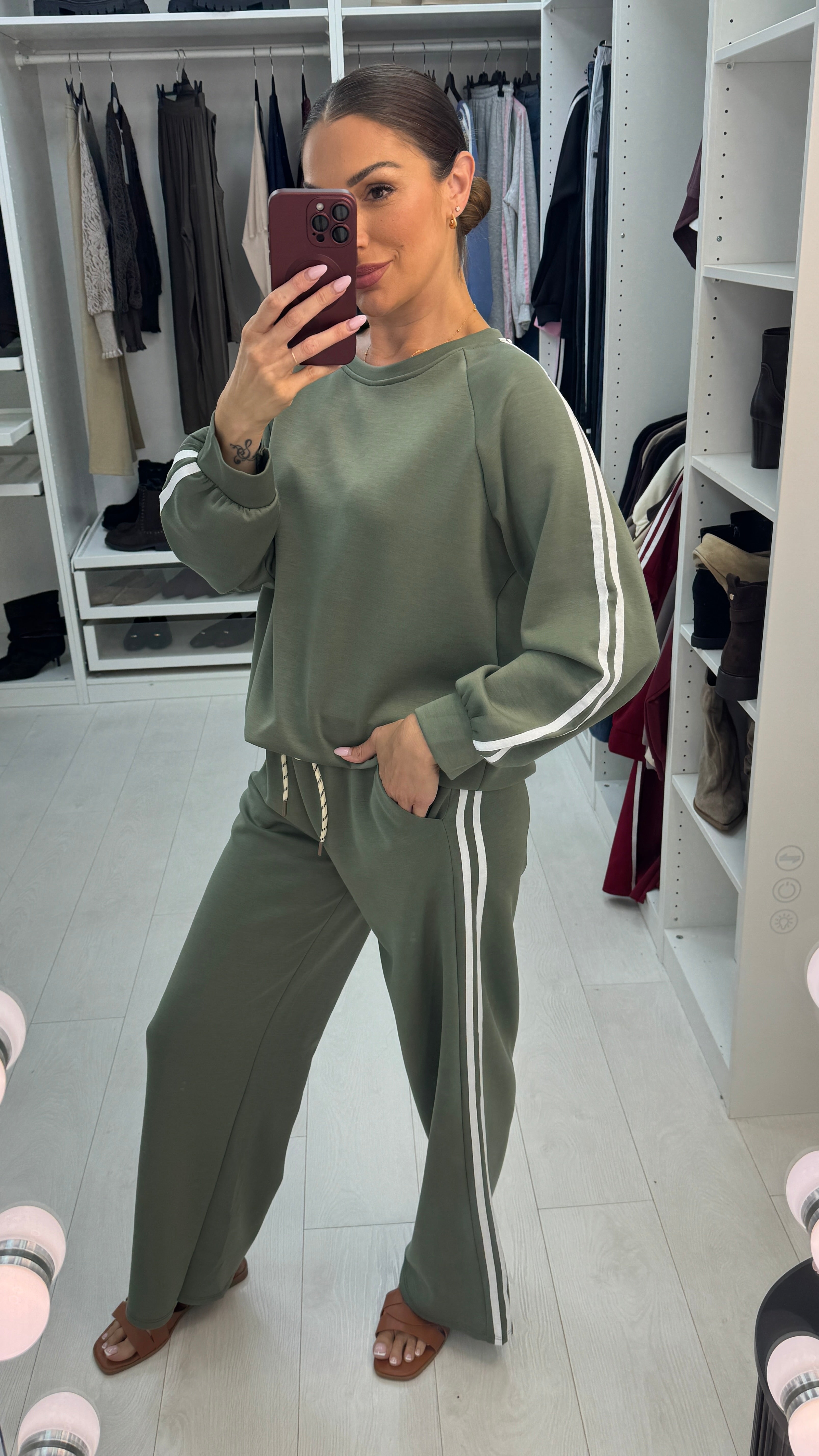 Vineta Long Sleeve Side Stripe Detailed Loungewear Set