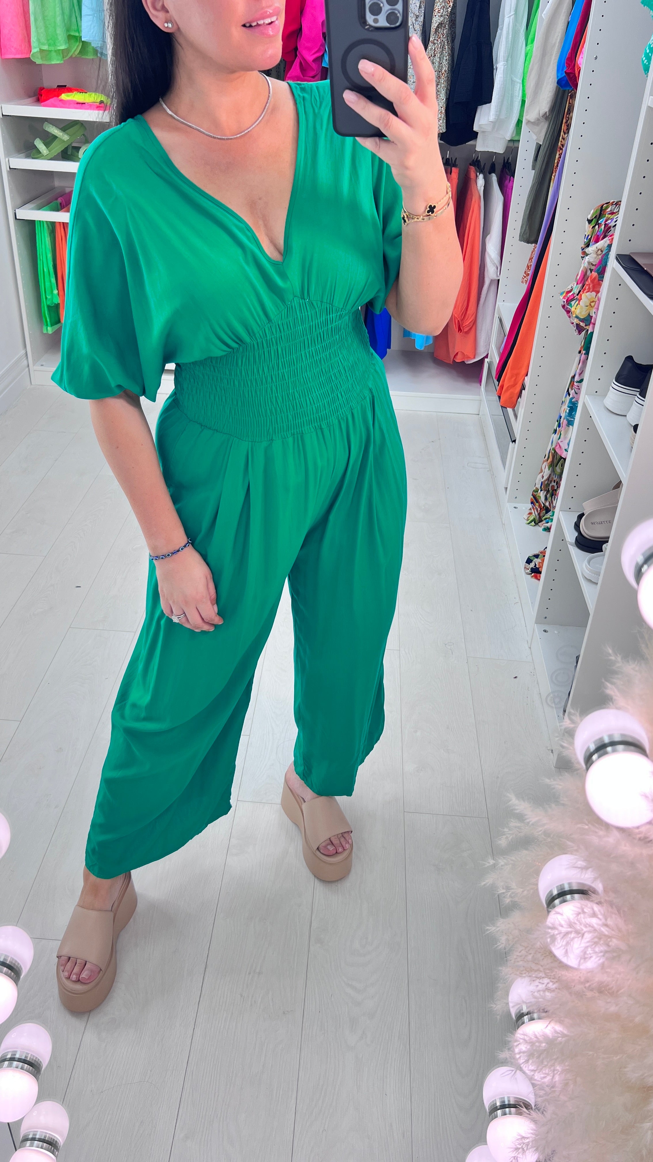 Anita Elasticated Waist Deep V Jumpsuit