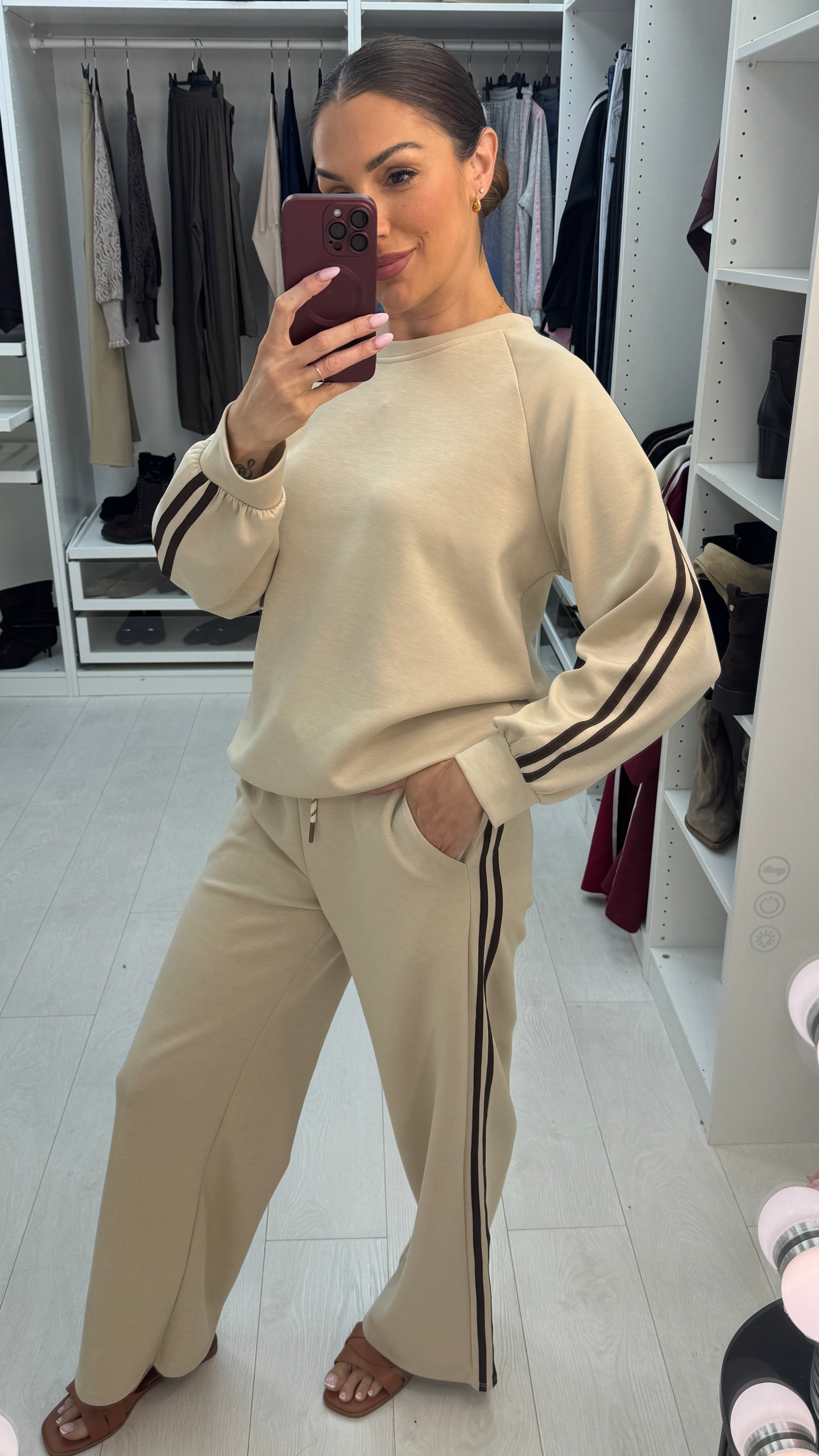 Vineta Long Sleeve Side Stripe Detailed Loungewear Set