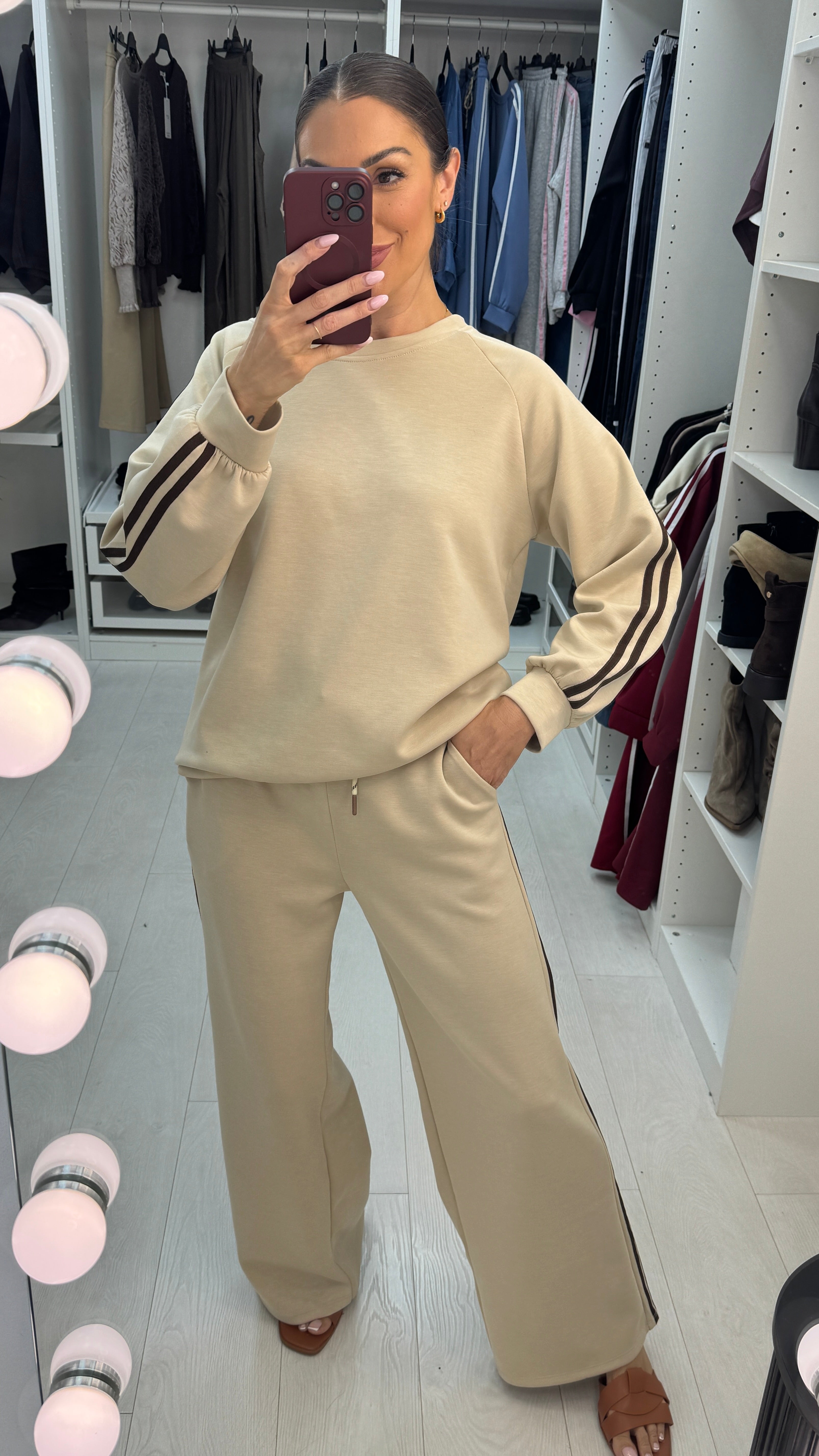 Vineta Long Sleeve Side Stripe Detailed Loungewear Set