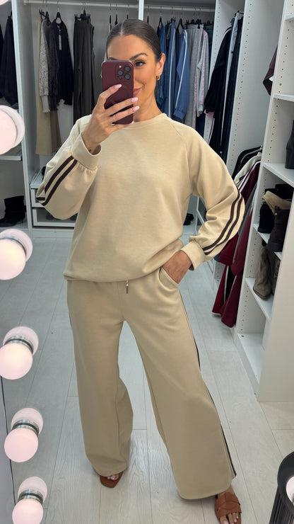 Vineta Long Sleeve Side Stripe Detailed Loungewear Set