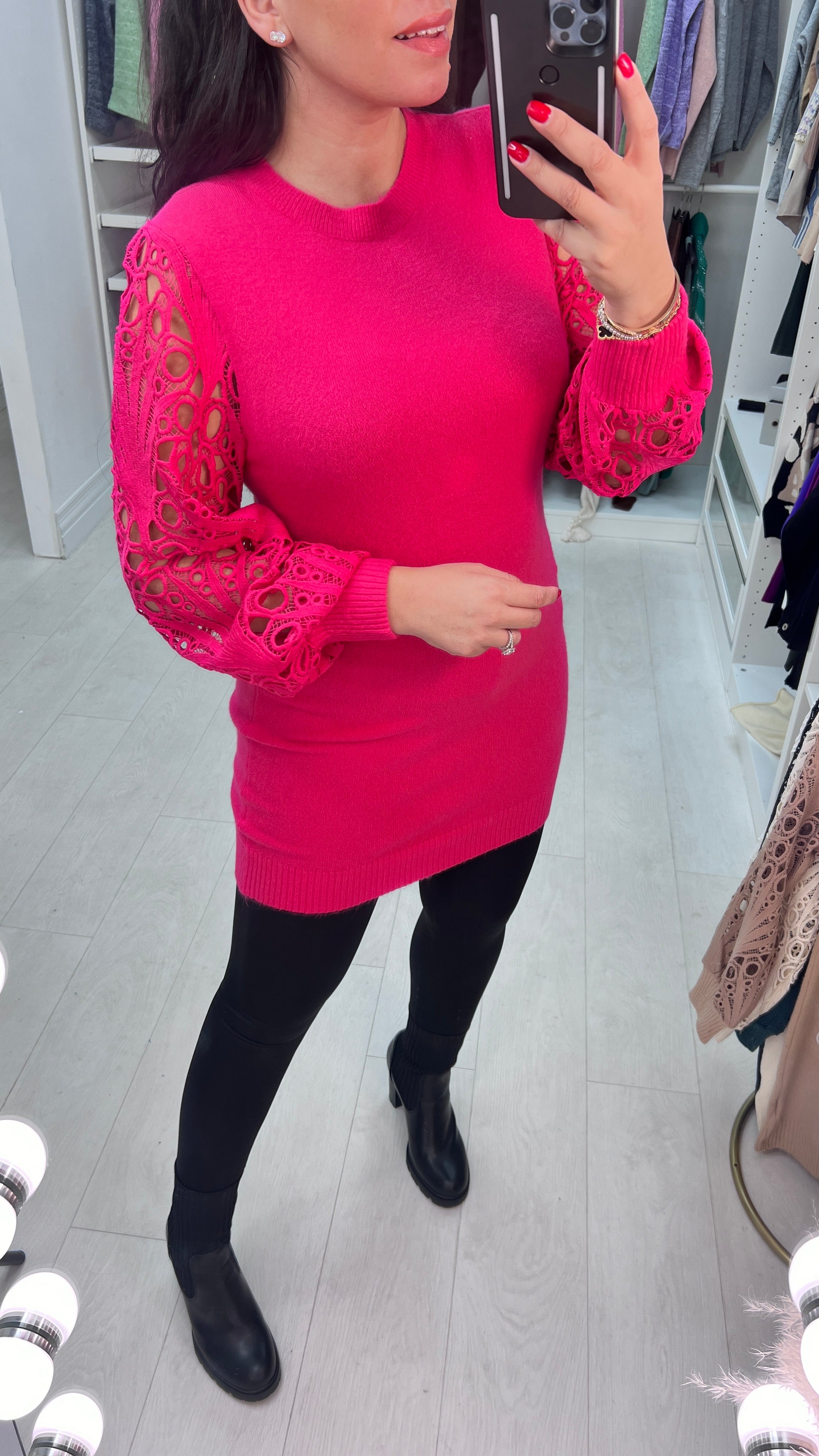 Almira Crochet Sleeve Knit Tunic