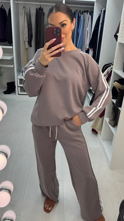 Vineta Long Sleeve Side Stripe Detailed Loungewear Set